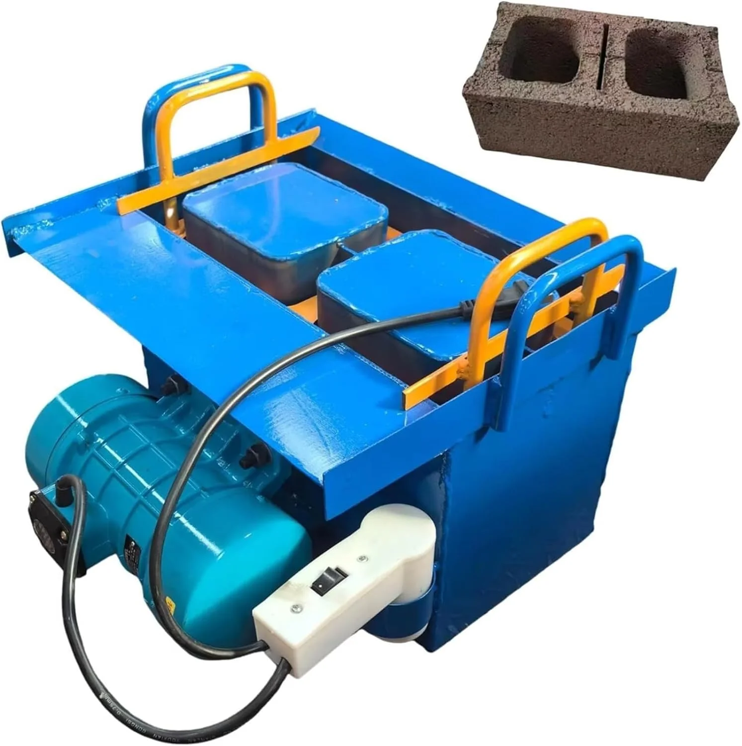 دستگاه بلوک زنی بتنی ERZJUT، دستگاه قالب گیری بلوک سیمانی با سرعت قالب گیری 45 ثانیه، فرکانس ارتعاش 212 بار در دقیقه، 30 آجر در ساعت برای مصارف خانگی، تولیدات مزرعه H4 40X10X20cm