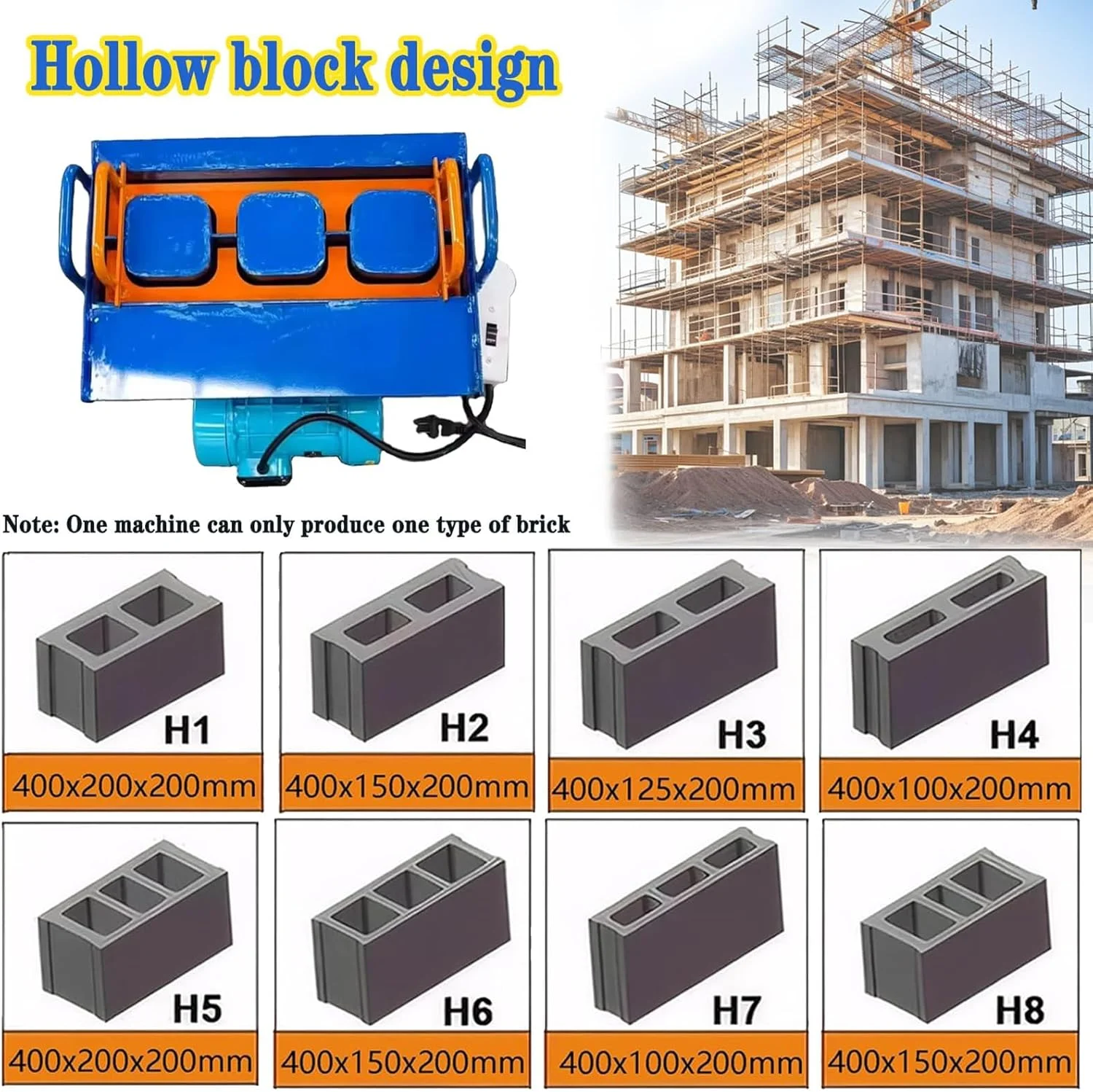 دستگاه پرس بلوک سیمانی برقی کوچک، دستگاه ساخت بلوک سیمانی، 30 آجر در ساعت، قابل حمل و کارآمد، سازنده آجر DIY، شکل دهی سریع 45 ثانیه ای با موتور 550 وات (H1) دستگاه پرس بلوک سیمانی برقی کوچک، دستگاه ساخت بلوک سیمانی، 30 آجر در ساعت، قابل حمل و کارآمد، سازنده آجر DIY، شکل دهی سریع 45 ثانیه ای با موتور 550 وات (H1)