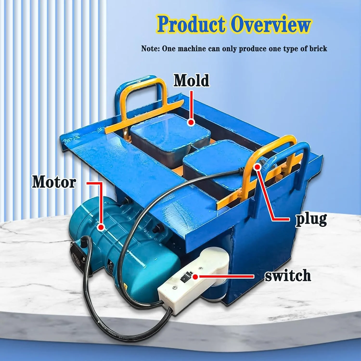 دستگاه پرس بلوک سیمانی برقی کوچک، دستگاه ساخت بلوک سیمانی، 30 آجر در ساعت، قابل حمل و کارآمد، سازنده آجر DIY، شکل دهی سریع 45 ثانیه ای با موتور 550 وات (H1) دستگاه پرس بلوک سیمانی برقی کوچک، دستگاه ساخت بلوک سیمانی، 30 آجر در ساعت، قابل حمل و کارآمد، سازنده آجر DIY، شکل دهی سریع 45 ثانیه ای با موتور 550 وات (H1)