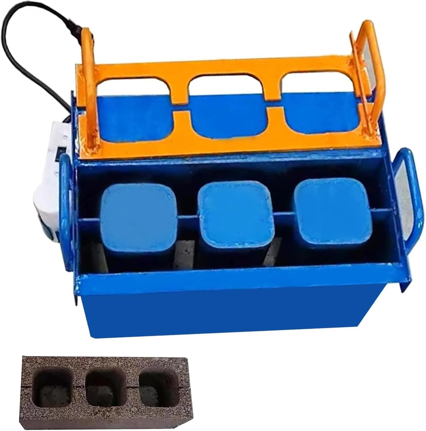 دستگاه پرس بلوک سیمانی برقی ERZJUT با موتور 550 وات، قالب گیری سریع 45 ثانیه ای، 30 آجر در ساعت، قالب های قابل تنظیم، مناسب برای آجرهای پیاده رو، حصارهای آتشدان H5 40X20X20cm