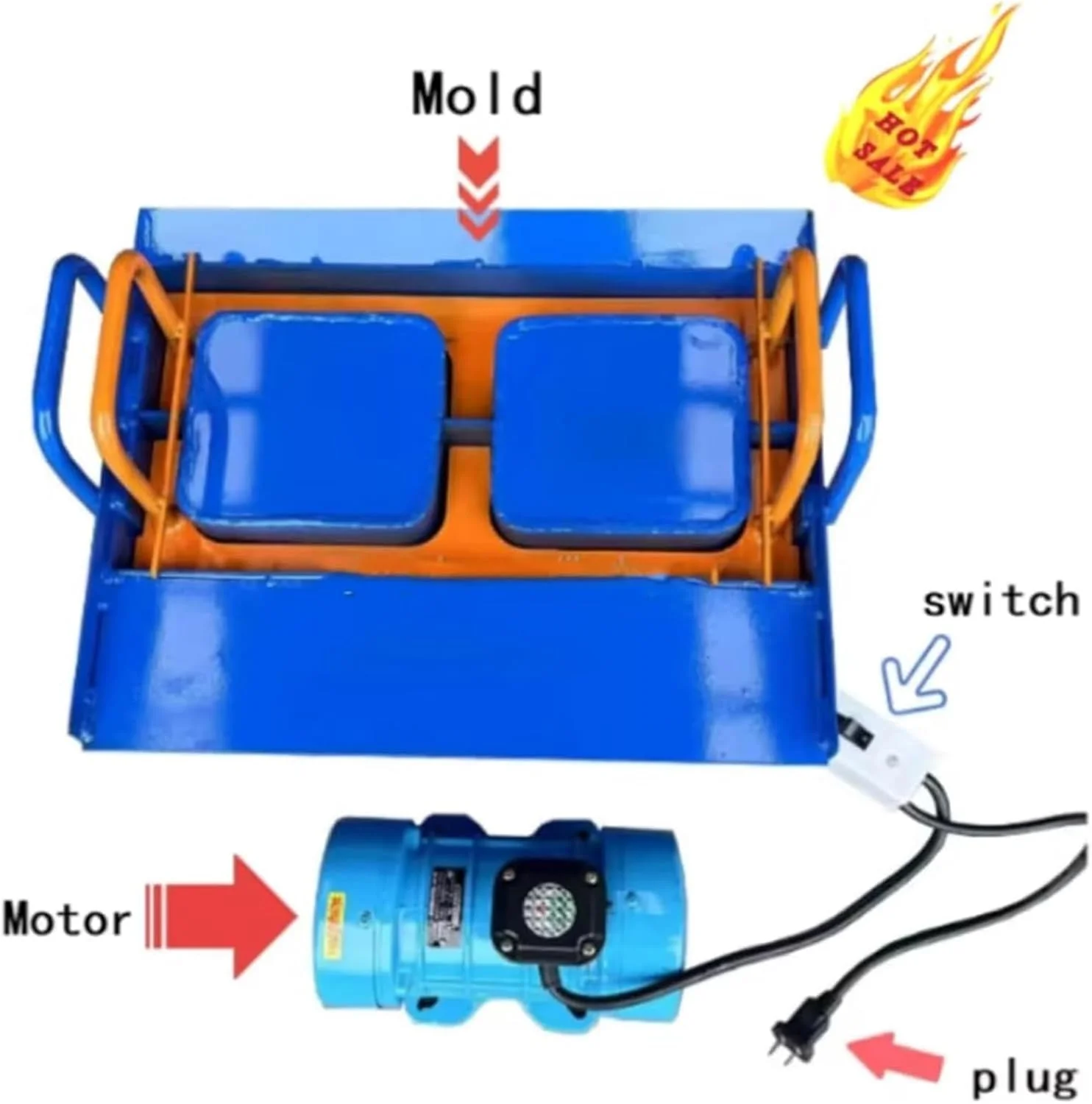 دستگاه پرس بلوک سیمانی برقی ERZJUT با موتور 550 وات، قالب گیری سریع 45 ثانیه ای، 30 آجر در ساعت، قالب های قابل تنظیم، مناسب برای آجرهای پیاده رو، حصارهای آتشدان H5 40X20X20cm دستگاه پرس بلوک سیمانی برقی ERZJUT با موتور 550 وات، قالب گیری سریع 45 ثانیه ای، 30 آجر در ساعت، قالب های قابل تنظیم، مناسب برای آجرهای پیاده رو، حصارهای آتشدان H5 40X20X20cm