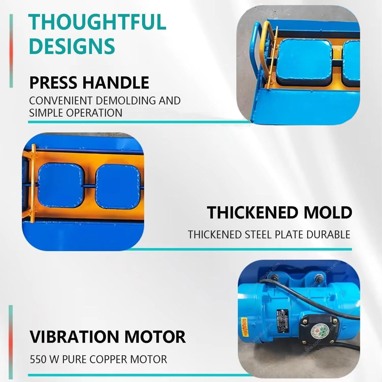 دستگاه ساخت آجر، دستگاه قالب گیری بلوک سیمانی، قالب های متعدد اختیاری، فشار 23kn، شکل دهی سریع 45 ثانیه ای، 30 آجر در ساعت (H4)