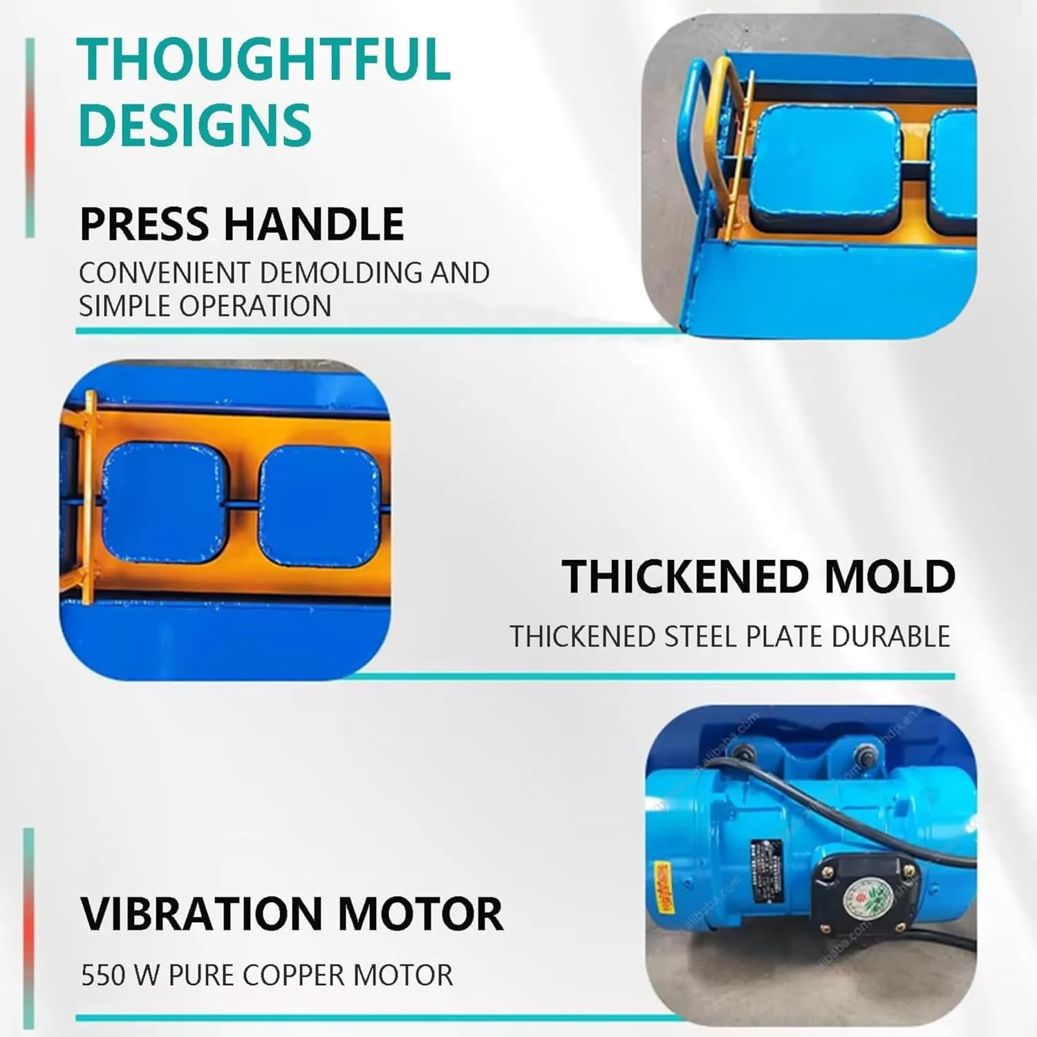 دستگاه پرس بلوک سیمانی برقی ERZJUT با موتور 550 وات، قالب گیری سریع 45 ثانیه ای، 30 آجر در ساعت، قالب های قابل تنظیم، مناسب برای آجرهای پیاده رو، حصارهای آتشدان H5 40X20X20cm دستگاه پرس بلوک سیمانی برقی ERZJUT با موتور 550 وات، قالب گیری سریع 45 ثانیه ای، 30 آجر در ساعت، قالب های قابل تنظیم، مناسب برای آجرهای پیاده رو، حصارهای آتشدان H5 40X20X20cm