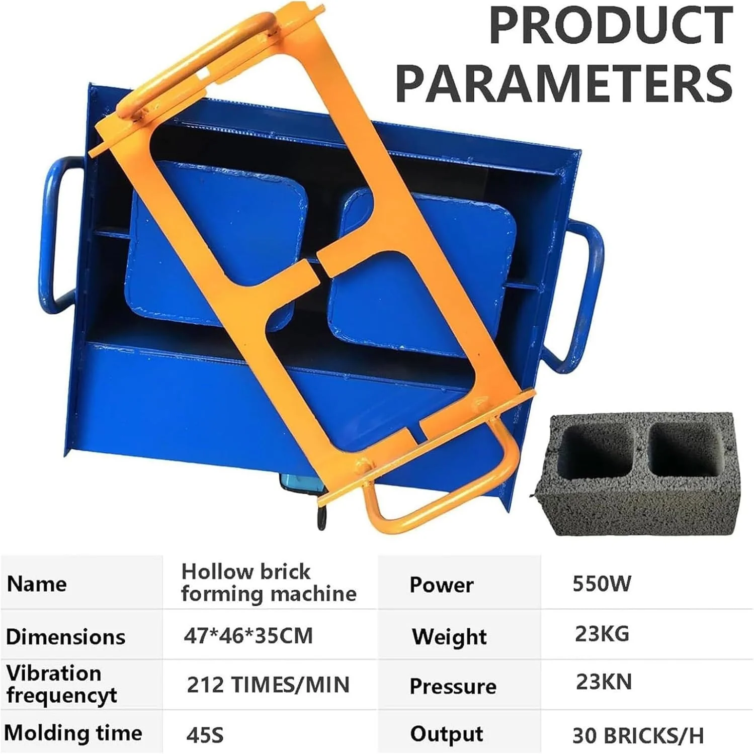 دستگاه ساخت بلوک سیمانی توخالی برقی، دستگاه قالب گیری بلوک سیمانی، قالب گیری سریع 45 ثانیه ای، 30 بلوک در ساعت، سازنده بلوک بتنی، قالب های متعدد اختیاری، برای بلوک های سیمانی و بتنی (H5)
