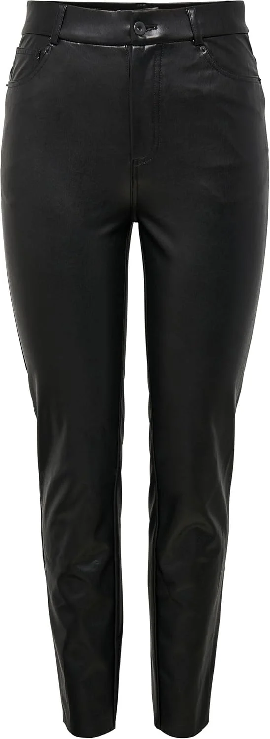 شلوار چرم مصنوعی زنانه ONLY مدل ONLEMILY HW ST ANK NOOS