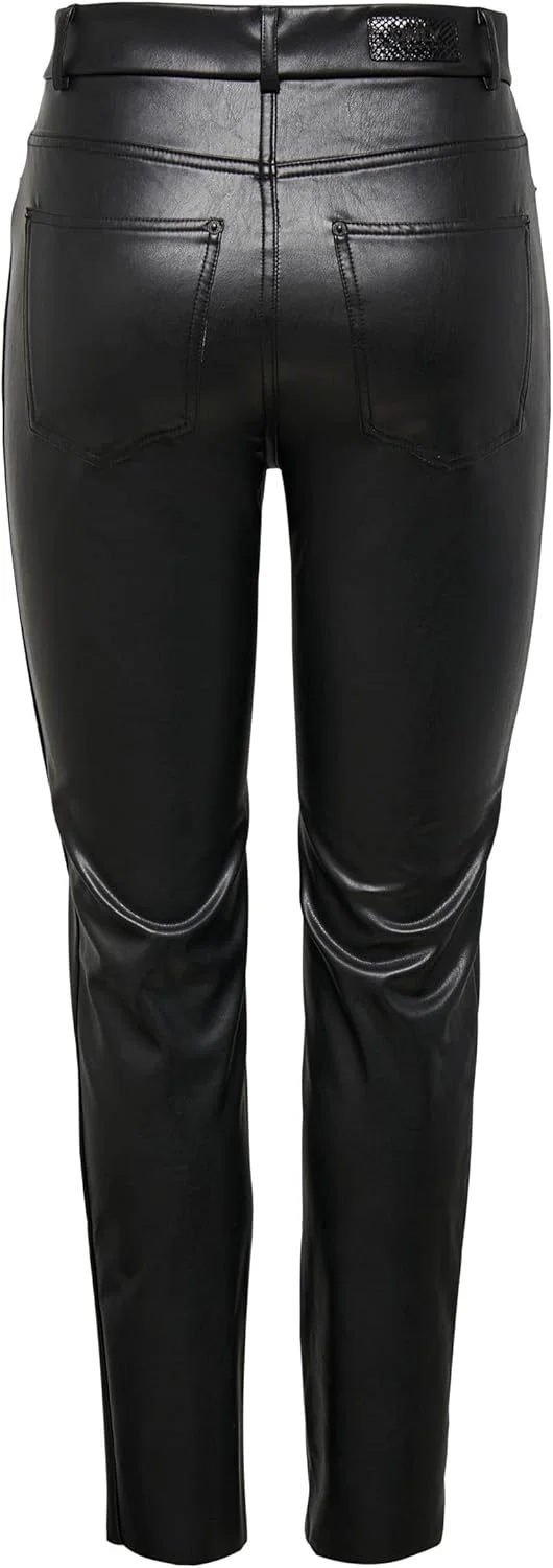 شلوار چرم مصنوعی زنانه ONLY مدل ONLEMILY HW ST ANK NOOS