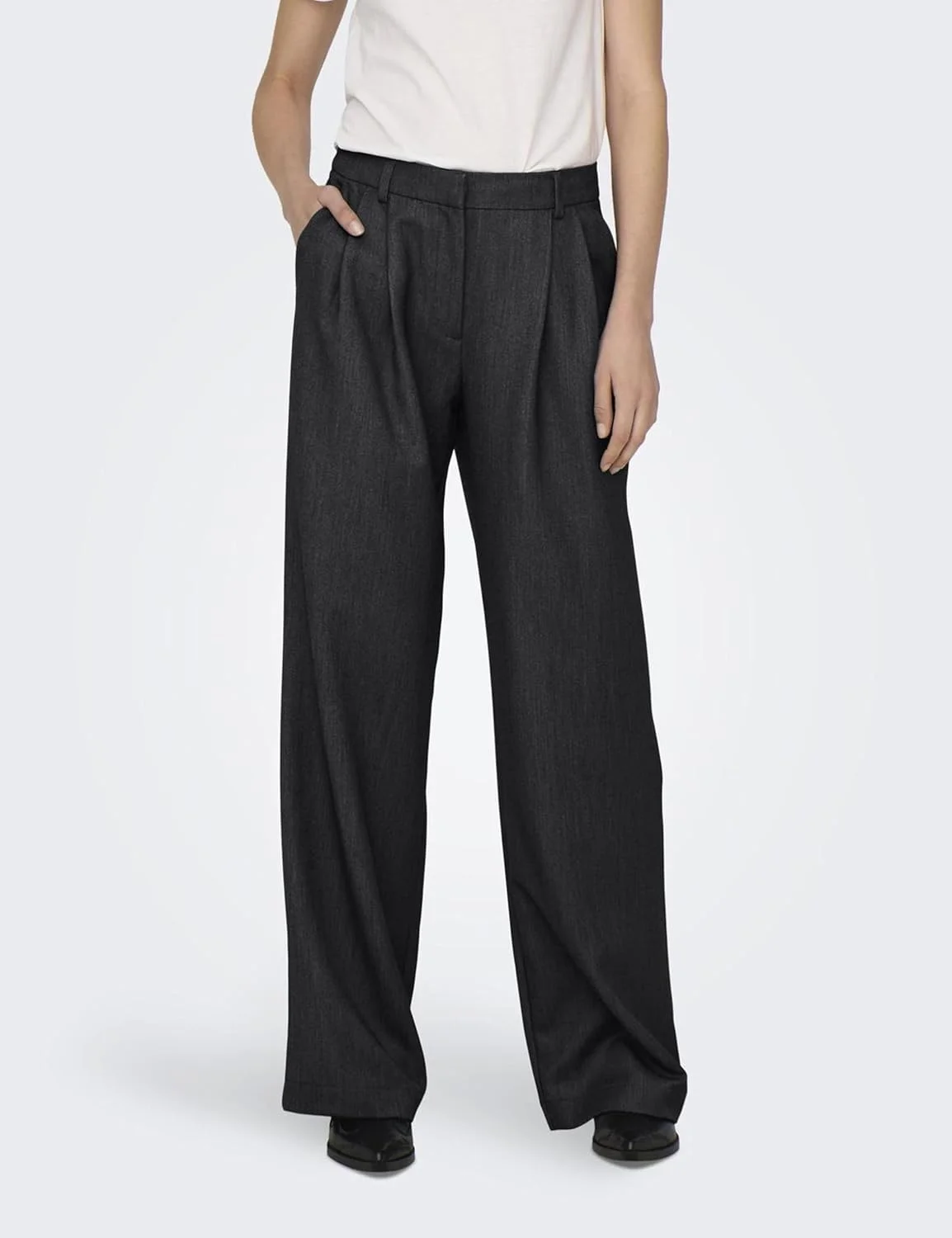 شلوار زنانه مدل Onlhattie Hw Pleat Mel Str Pant Tlr از برند ONLY (تک عددی)