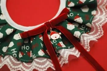 طوق گردنی توری سگ و گربه با طرح کریسمس، لوازم جانبی قابل تنظیم برای جشن کریسمس حیوانات خانگی (پاپیون، XS) طوق گردنی توری سگ و گربه با طرح کریسمس، لوازم جانبی قابل تنظیم برای جشن کریسمس حیوانات خانگی (پاپیون، XS)