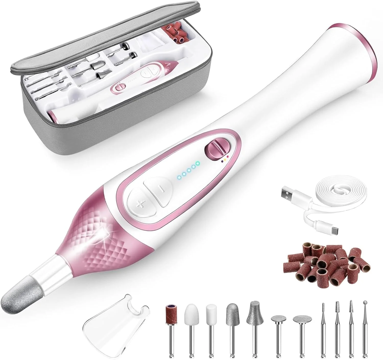 ست حرفه ای مانیکور و پدیکور 36 تکه، ست سوهان برقی ناخن با 11 عدد سری سوهان، دستگاه سوهان برقی ناخن بدون سیم، سنگ ناخن برای ناخن های ضخیم پا، ابزار پدیکور برای دست و پا ست حرفه ای مانیکور و پدیکور 36 تکه، ست سوهان برقی ناخن با 11 عدد سری سوهان، دستگاه سوهان برقی ناخن بدون سیم، سنگ ناخن برای ناخن های ضخیم پا، ابزار پدیکور برای دست و پا