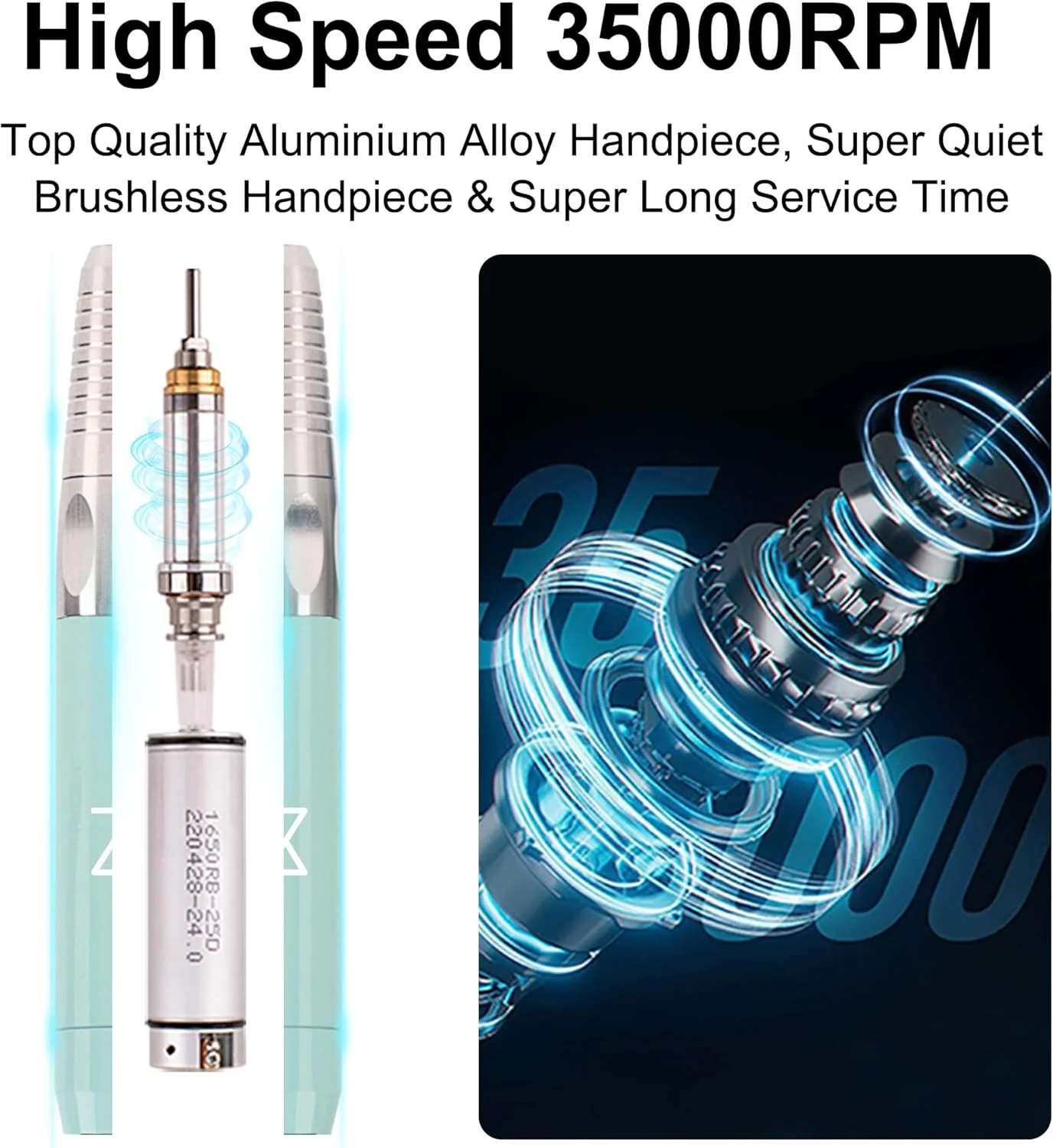 هندپیس موتور براشلس ناخن - 35000 دور در دقیقه | دستگاه شامل نمی شود | سازگار با سیستم دریل ناخن براشلس (هندپیس - پری دریایی) هندپیس موتور براشلس ناخن - 35000 دور در دقیقه | دستگاه شامل نمی شود | سازگار با سیستم دریل ناخن براشلس (هندپیس - پری دریایی)