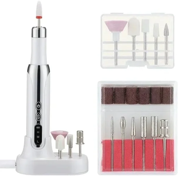 دستگاه سوهان برقی ناخن، 3 سرعت قابل تنظیم، سوهان ناخن بی سیم، ست مانیکور قابل حمل، برقی، آسیاب 15000 دور در دقیقه برای مانیکور دستگاه سوهان برقی ناخن، 3 سرعت قابل تنظیم، سوهان ناخن بی سیم، ست مانیکور قابل حمل، برقی، آسیاب 15000 دور در دقیقه برای مانیکور