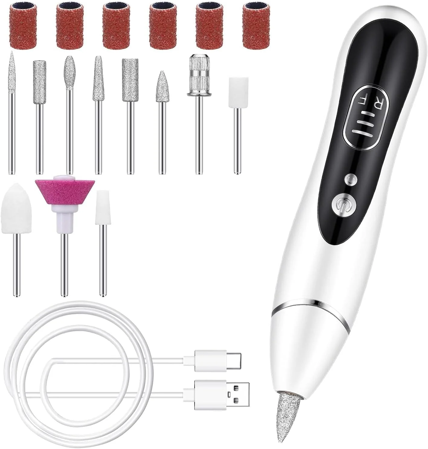 دستگاه سوهان برقی ناخن به همراه 11 سری مختلف و بی سیم با 3 سرعت قابل تنظیم، مناسب پدیکور، مانیکور، ناخن های ژلیش و استفاده در منزل دستگاه سوهان برقی ناخن به همراه 11 سری مختلف و بی سیم با 3 سرعت قابل تنظیم، مناسب پدیکور، مانیکور، ناخن های ژلیش و استفاده در منزل