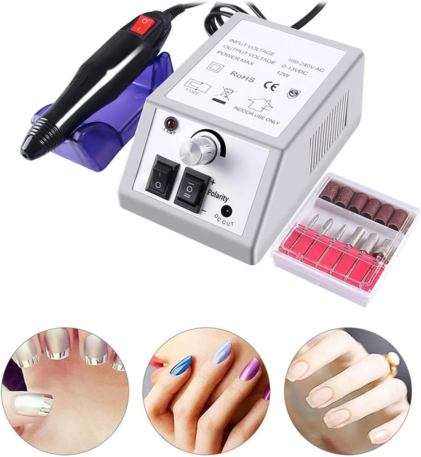 دستگاه حرفه ای برقی سوهان ناخن سالنی eWINNER، کیت مانیکور پدیکور با 6 عدد سری قابل تعویض و نوارهای سمباده برای لایه برداری، سوهان کشی، پولیش و ابزار ناخن اکریلیک (مشکی) دستگاه حرفه ای برقی سوهان ناخن سالنی eWINNER، کیت مانیکور پدیکور با 6 عدد سری قابل تعویض و نوارهای سمباده برای لایه برداری، سوهان کشی، پولیش و ابزار ناخن اکریلیک (مشکی)