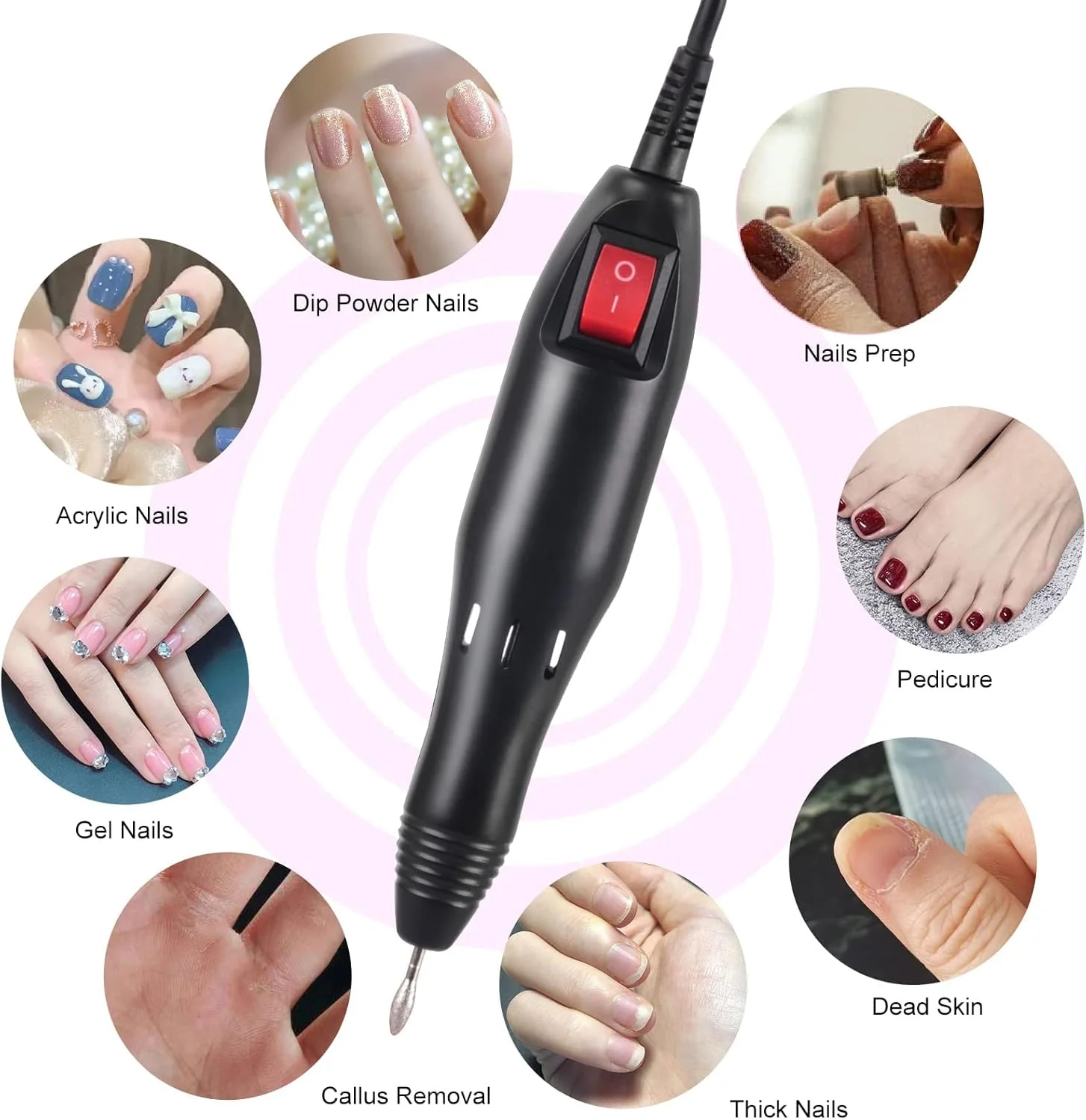 دستگاه حرفه ای برقی سوهان ناخن سالنی eWINNER، کیت مانیکور پدیکور با 6 عدد سری قابل تعویض و نوارهای سمباده برای لایه برداری، سوهان کشی، پولیش و ابزار ناخن اکریلیک (مشکی) دستگاه حرفه ای برقی سوهان ناخن سالنی eWINNER، کیت مانیکور پدیکور با 6 عدد سری قابل تعویض و نوارهای سمباده برای لایه برداری، سوهان کشی، پولیش و ابزار ناخن اکریلیک (مشکی)