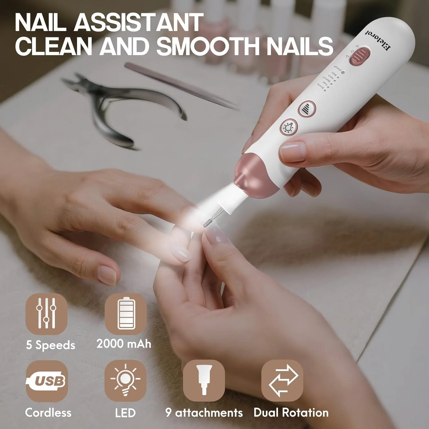 ست مانیکور و پدیکور Eletorot برای پا و دست، سوهان ناخن برقی شارژی بدون سیم با 8 سری، سوهان برقی ناخن پا برای ناخن های ضخیم، هدیه روز ولنتاین برای خانم ها و آقایان ست مانیکور و پدیکور Eletorot برای پا و دست، سوهان ناخن برقی شارژی بدون سیم با 8 سری، سوهان برقی ناخن پا برای ناخن های ضخیم، هدیه روز ولنتاین برای خانم ها و آقایان