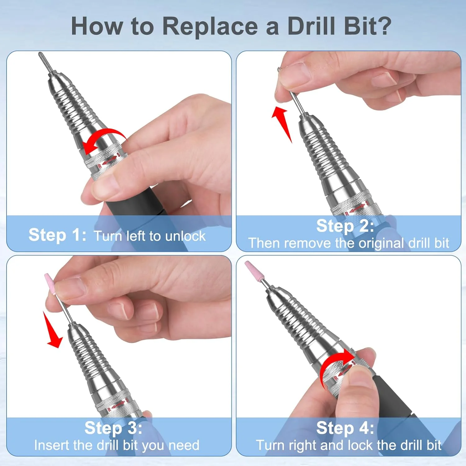 هندپیس دریل ناخن برای دستگاه UP200، دسته جایگزین برقی حرفه ای سوهان ناخن HoMove 35000 دور در دقیقه 3 پین، کم صدا و راحت (فقط هندپیس) هندپیس دریل ناخن برای دستگاه UP200، دسته جایگزین برقی حرفه ای سوهان ناخن HoMove 35000 دور در دقیقه 3 پین، کم صدا و راحت (فقط هندپیس)