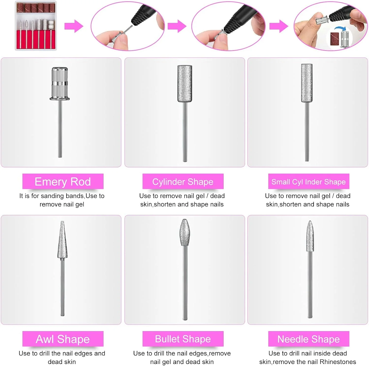 دستگاه حرفه ای برقی سوهان ناخن سالنی eWINNER، کیت مانیکور پدیکور با 6 عدد سری قابل تعویض و نوارهای سمباده برای لایه برداری، سوهان کشی، پولیش و ابزار ناخن اکریلیک (مشکی) دستگاه حرفه ای برقی سوهان ناخن سالنی eWINNER، کیت مانیکور پدیکور با 6 عدد سری قابل تعویض و نوارهای سمباده برای لایه برداری، سوهان کشی، پولیش و ابزار ناخن اکریلیک (مشکی)