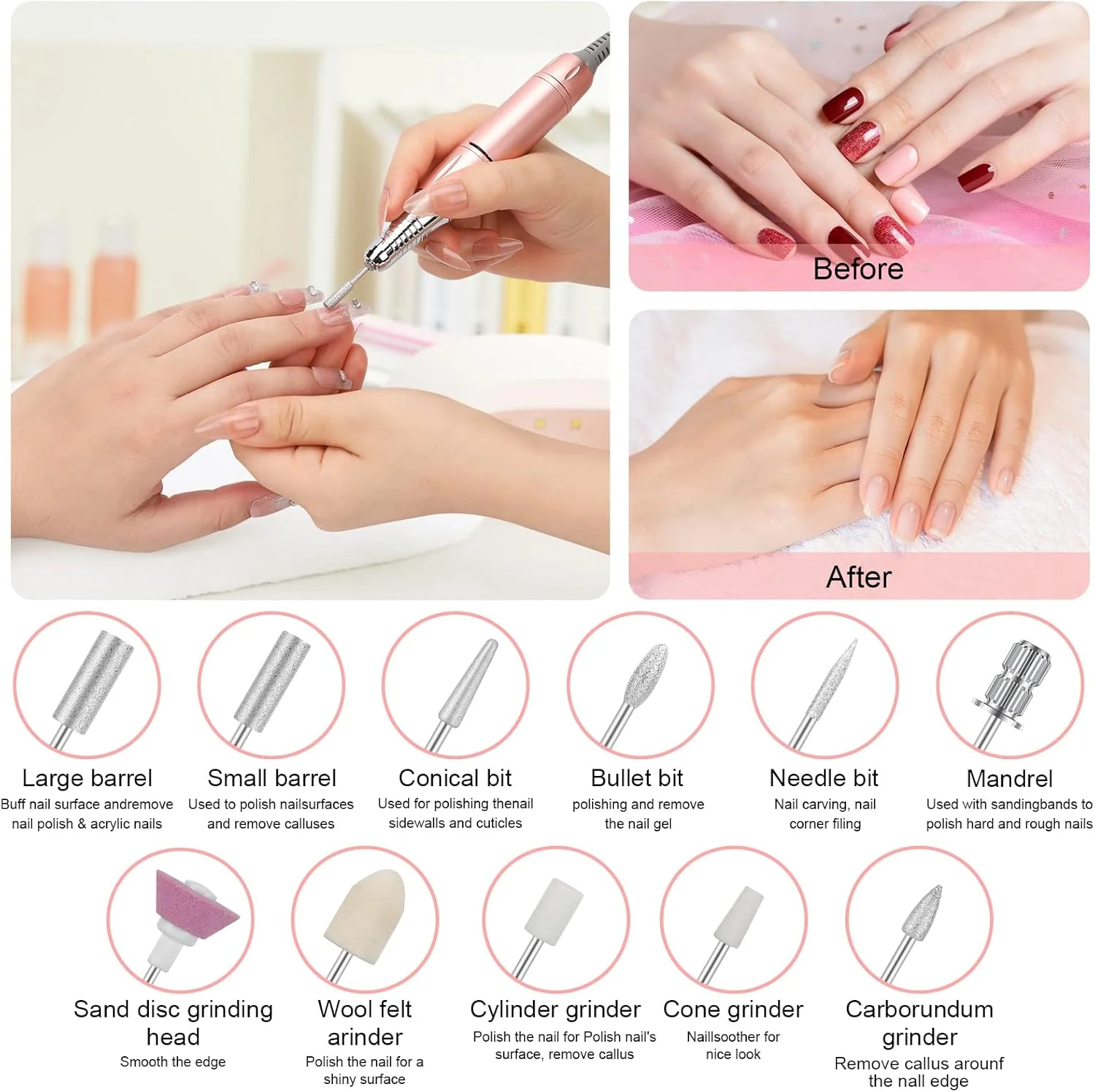 دستگاه سوهان ناخن شارژی 35000 دور در دقیقه، سوهان برقی قابل حمل، کیت سوهان ناخن برقی حرفه ای بی سیم با 11 سری سوهان ناخن برای ناخن های اکریلیک، ژلی، مانیکور پدیکور، شکل دادن و پولیش دستگاه سوهان ناخن شارژی 35000 دور در دقیقه، سوهان برقی قابل حمل، کیت سوهان ناخن برقی حرفه ای بی سیم با 11 سری سوهان ناخن برای ناخن های اکریلیک، ژلی، مانیکور پدیکور، شکل دادن و پولیش