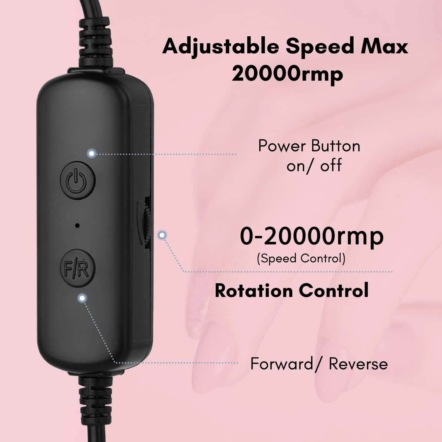 دستگاه سوهان ناخن قابل حمل Makartt Stefy، کیت سوهان برقی دستی برای ناخن های اکریلیک، ابزار پولیش و شکل دهی مانیکور پدیکور برای استفاده در منزل و سالن، مشکی USB