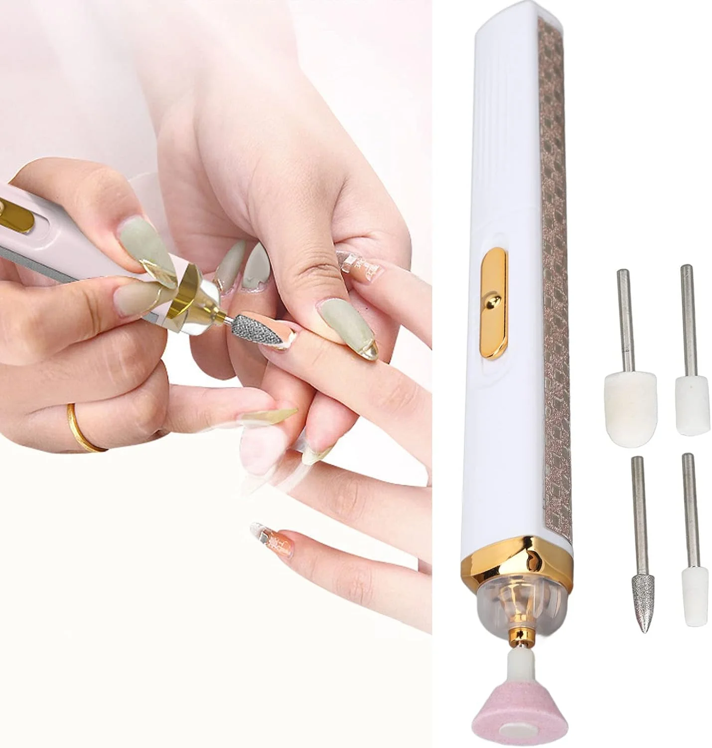 دستگاه سوهان ناخن برقی شارژی USB با 2 سرعت، کیت قابل حمل برای مانیکور و پدیکور، ابزار مراقبت از دست و پا، مناسب برای ساییدن، مرتب کردن، پولیش ناخن های دست و پا