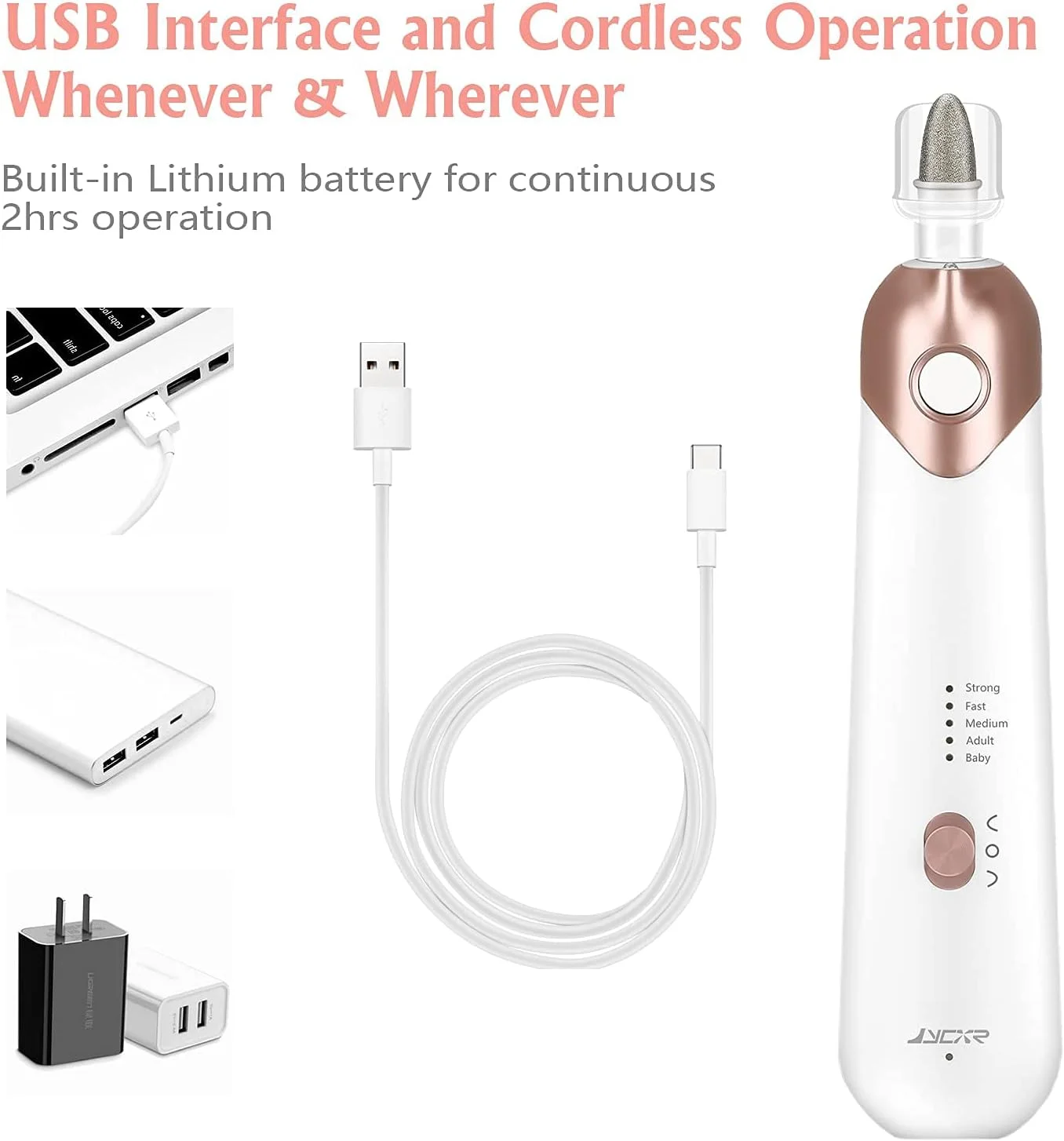 ست مانیکور و پدیکور شارژی، سوهان برقی ناخن، کیت دریل ناخن بی سیم، ابزار مراقبت از ناخن پا و دست قابل حمل با 5 سرعت برای پینه، ناخن های ضخیم، بافر ناخن، اصلاح و سنگ زنی