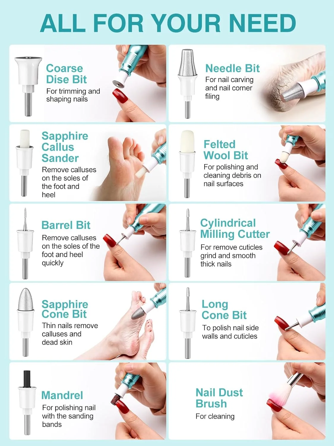 ست حرفه ای مانیکور و پدیکور سوبای، ست دریل برقی ناخن با نمایشگر LED، 25000 دور در دقیقه، 11 قطعه به همراه 20 نوار سنباده، ابزار آسیاب ناخن برای زنان، مردان، نوزادان، حیوانات خانگی، به همراه برس گرد و غبار ست حرفه ای مانیکور و پدیکور سوبای، ست دریل برقی ناخن با نمایشگر LED، 25000 دور در دقیقه، 11 قطعه به همراه 20 نوار سنباده، ابزار آسیاب ناخن برای زنان، مردان، نوزادان، حیوانات خانگی، به همراه برس گرد و غبار