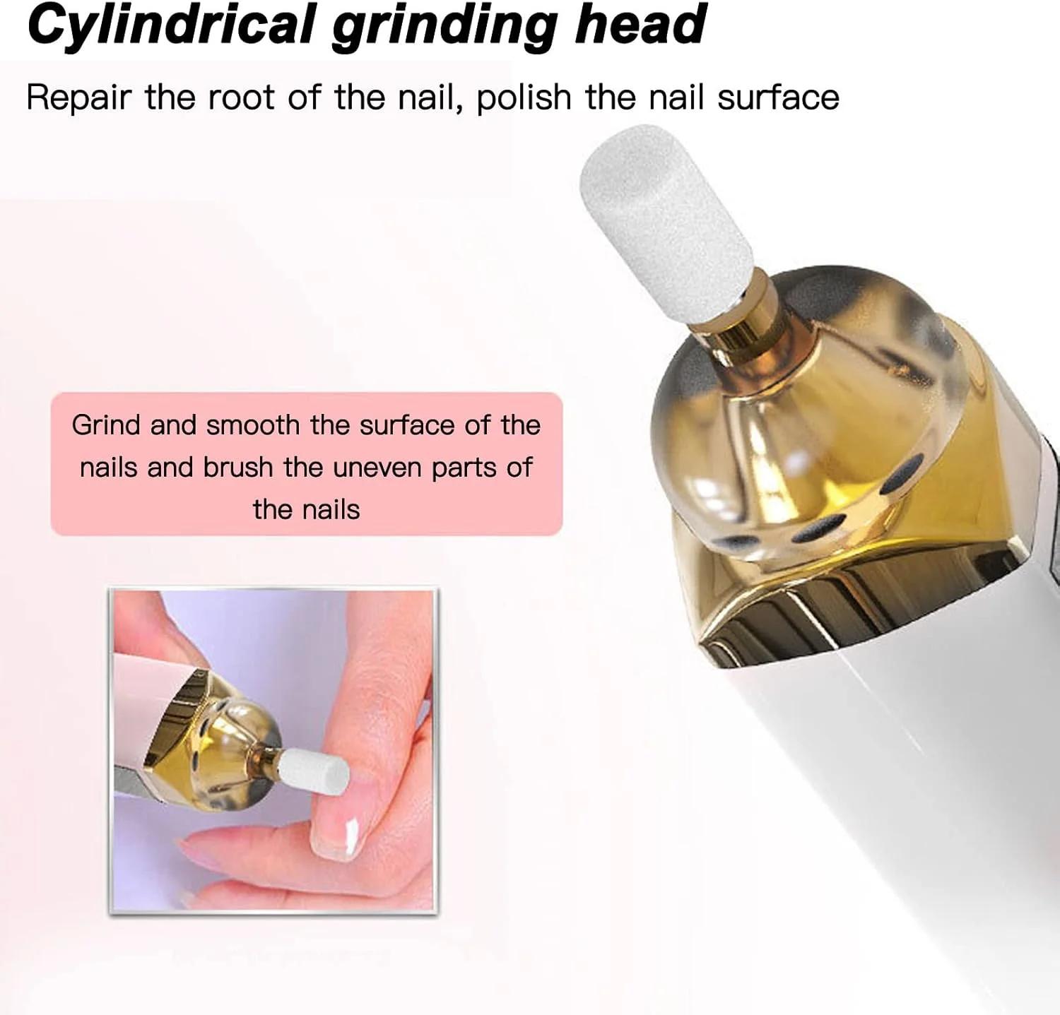 دستگاه سوهان ناخن برقی شارژی USB با 2 سرعت، کیت قابل حمل برای مانیکور و پدیکور، ابزار مراقبت از دست و پا، مناسب برای ساییدن، مرتب کردن، پولیش ناخن های دست و پا