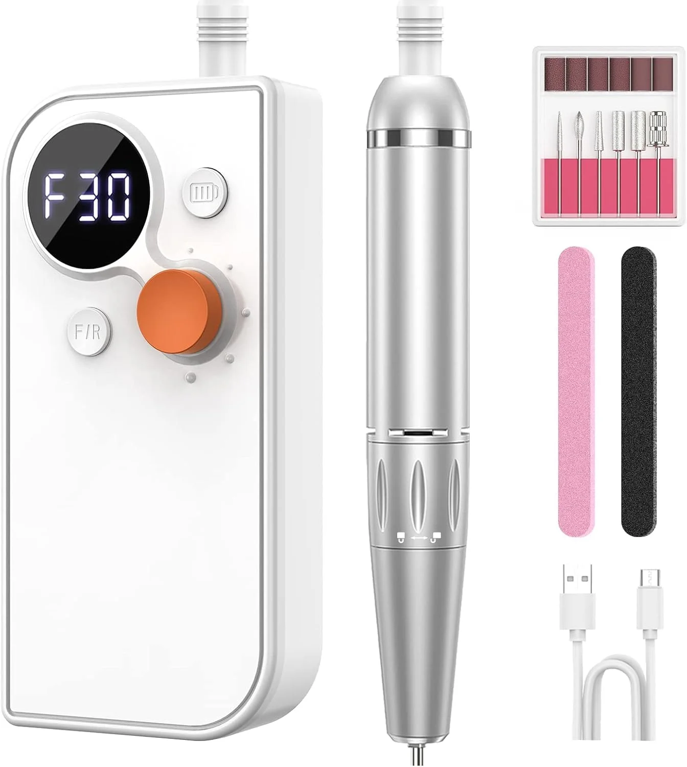 دستگاه سوهان برقی ناخن حرفه ای، دستگاه مانیکور و پدیکور قابل حمل با سرعت قابل تنظیم 30000 دور در دقیقه، مناسب برای استفاده در منزل و سالن دستگاه سوهان برقی ناخن حرفه ای، دستگاه مانیکور و پدیکور قابل حمل با سرعت قابل تنظیم 30000 دور در دقیقه، مناسب برای استفاده در منزل و سالن