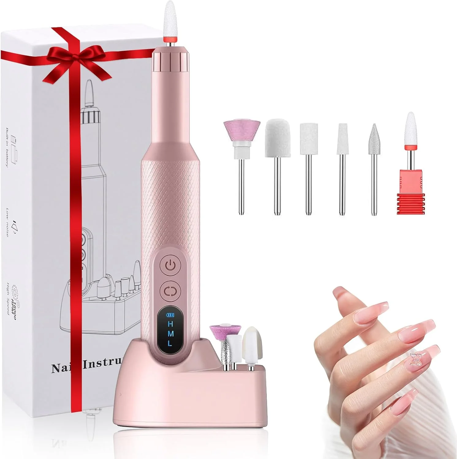 دستگاه سوهان برقی ناخن ولان، سوهان برقی حرفه ای برای ناخن های اکریلیک و ژل، کیت سوهان برقی قابل حمل و بی سیم برای طراحی ابزارهای مانیکور پدیکور و پولیش برای استفاده در منزل دستگاه سوهان برقی ناخن ولان، سوهان برقی حرفه ای برای ناخن های اکریلیک و ژل، کیت سوهان برقی قابل حمل و بی سیم برای طراحی ابزارهای مانیکور پدیکور و پولیش برای استفاده در منزل