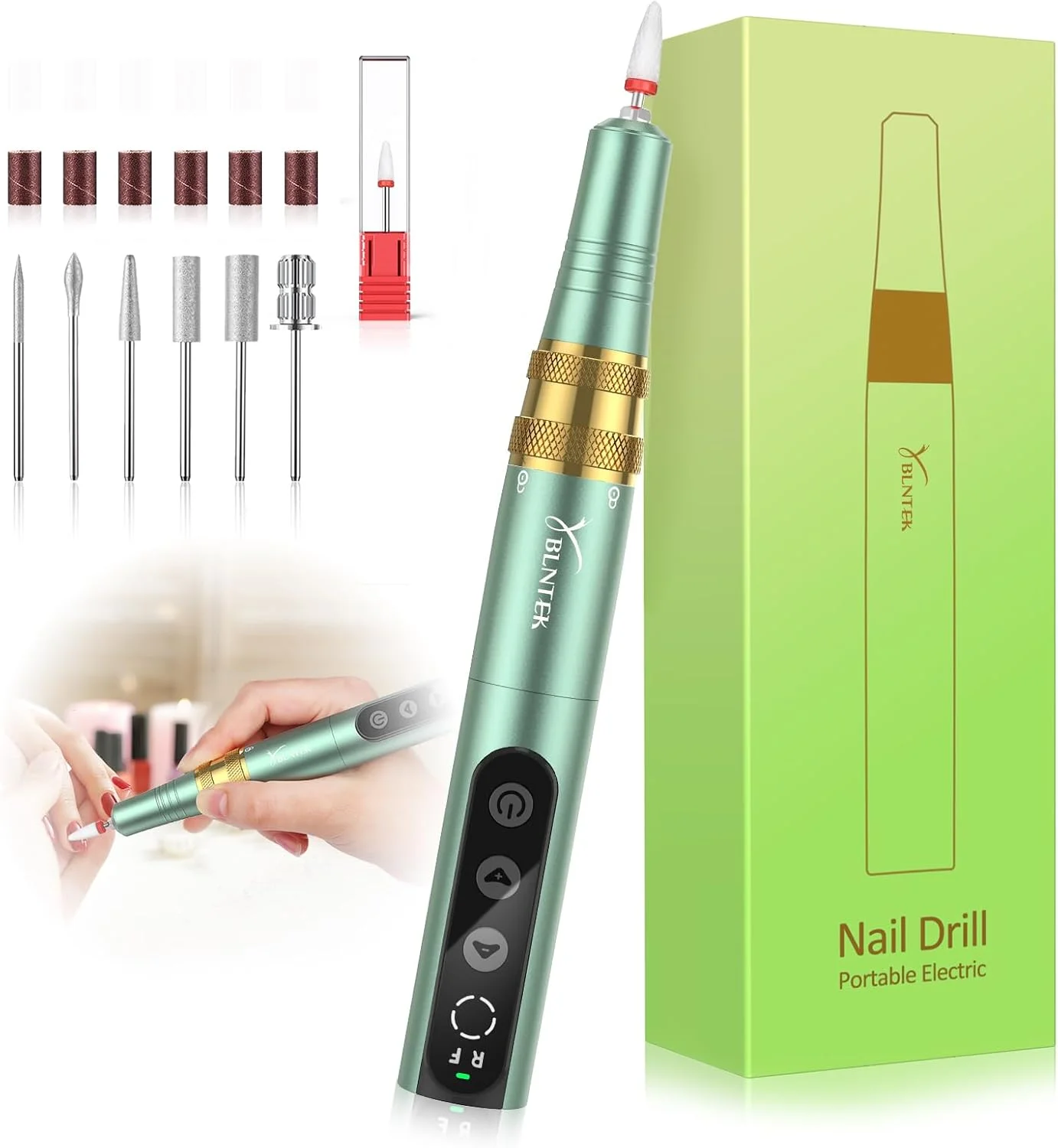 دستگاه سوهان برقی ناخن بی سیم YBLNTEK، حرفه ای 35000 دور در دقیقه، ست مانیکور، دستگاه پدیکور برای پوست های مرده، اکریلیک، ژل، پینه، نمایشگر LED (روشن) دستگاه سوهان برقی ناخن بی سیم YBLNTEK، حرفه ای 35000 دور در دقیقه، ست مانیکور، دستگاه پدیکور برای پوست های مرده، اکریلیک، ژل، پینه، نمایشگر LED (روشن)