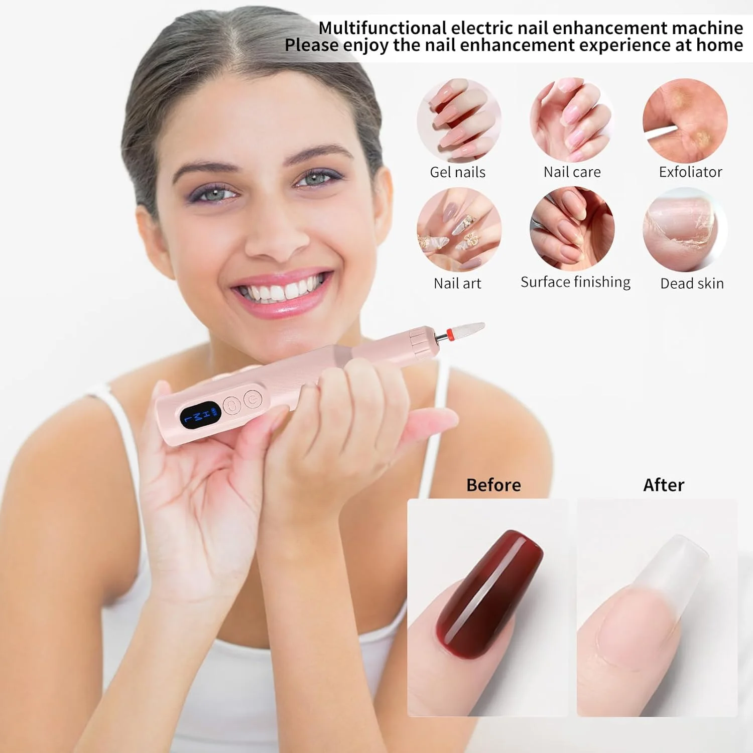 دستگاه سوهان برقی ناخن ولان، سوهان برقی حرفه ای برای ناخن های اکریلیک و ژل، کیت سوهان برقی قابل حمل و بی سیم برای طراحی ابزارهای مانیکور پدیکور و پولیش برای استفاده در منزل دستگاه سوهان برقی ناخن ولان، سوهان برقی حرفه ای برای ناخن های اکریلیک و ژل، کیت سوهان برقی قابل حمل و بی سیم برای طراحی ابزارهای مانیکور پدیکور و پولیش برای استفاده در منزل