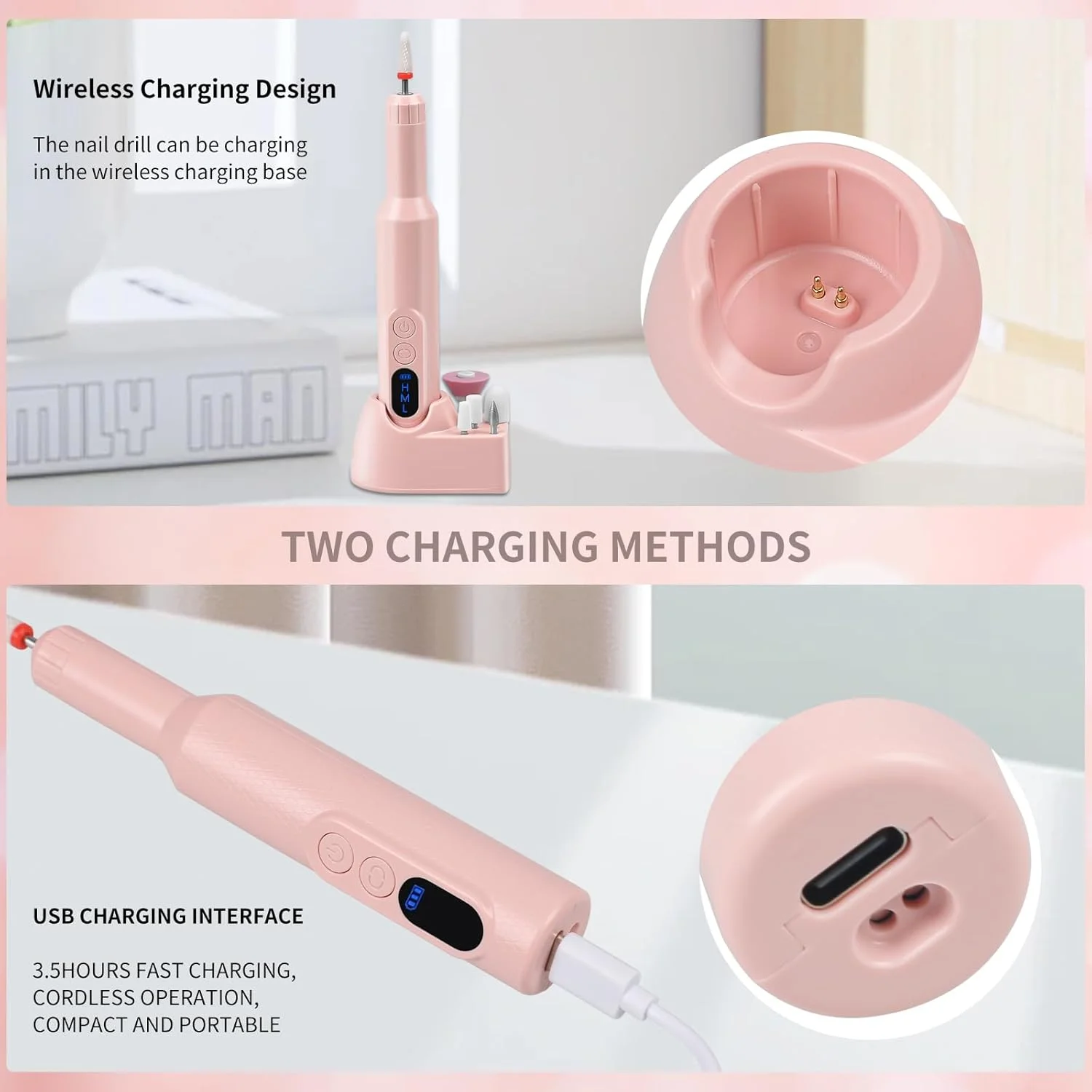 دستگاه سوهان برقی ناخن ولان، سوهان برقی حرفه ای برای ناخن های اکریلیک و ژل، کیت سوهان برقی قابل حمل و بی سیم برای طراحی ابزارهای مانیکور پدیکور و پولیش برای استفاده در منزل دستگاه سوهان برقی ناخن ولان، سوهان برقی حرفه ای برای ناخن های اکریلیک و ژل، کیت سوهان برقی قابل حمل و بی سیم برای طراحی ابزارهای مانیکور پدیکور و پولیش برای استفاده در منزل