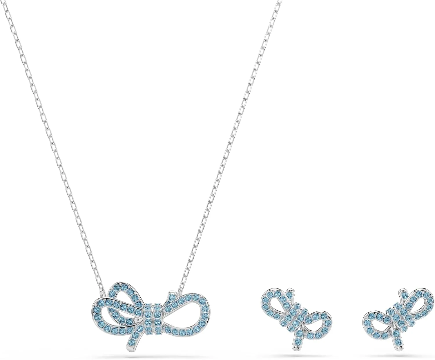 ست پاپیون Swarovski Lifelong، پاپیون، آبی، روکش رودیوم ست پاپیون Swarovski Lifelong، پاپیون، آبی، روکش رودیوم