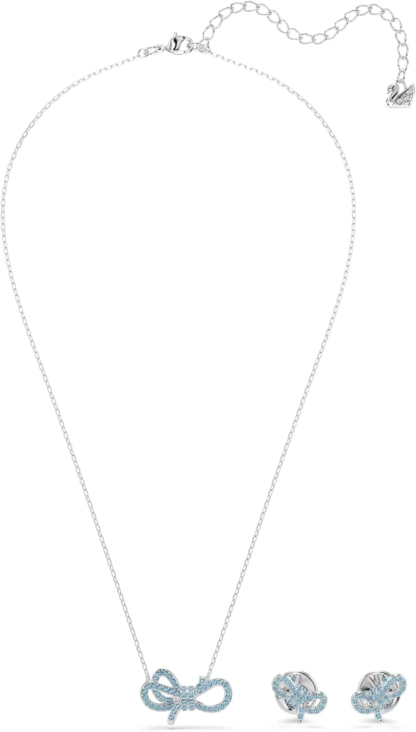 ست پاپیون Swarovski Lifelong، پاپیون، آبی، روکش رودیوم