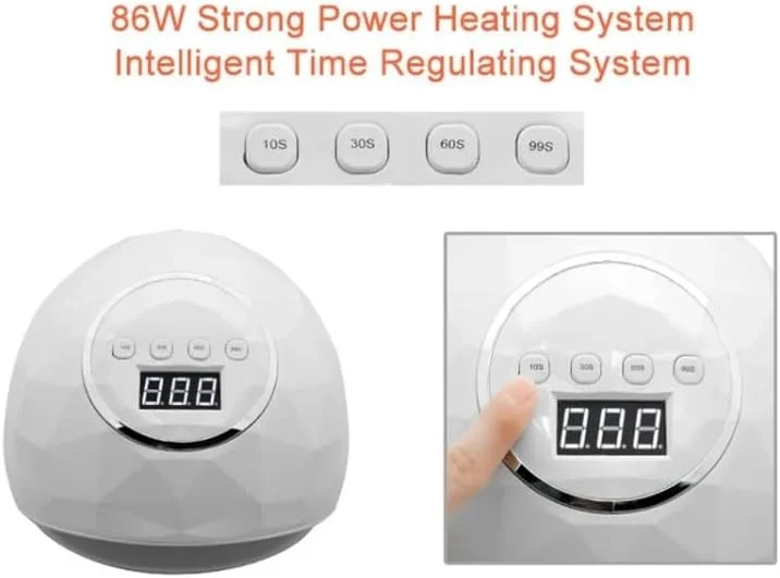 دستگاه خشک کن لاک ناخن برونسون، لامپ ال ای دی یو وی 86 وات با سنسور و صفحه نمایش ال سی دی برای ناخن های ژلی، لامپ ناخن حرفه ای برای طراحی ناخن انگشتان دست و پا با 4 تایمر، مناسب برای همه ژل ها دستگاه خشک کن لاک ناخن برونسون، لامپ ال ای دی یو وی 86 وات با سنسور و صفحه نمایش ال سی دی برای ناخن های ژلی، لامپ ناخن حرفه ای برای طراحی ناخن انگشتان دست و پا با 4 تایمر، مناسب برای همه ژل ها