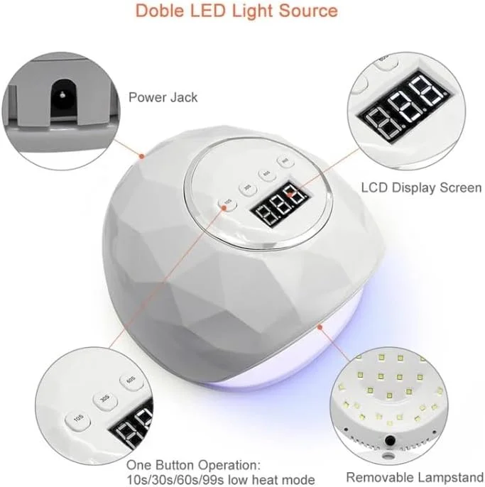 دستگاه خشک کن لاک ناخن برونسون، لامپ ال ای دی یو وی 86 وات با سنسور و صفحه نمایش ال سی دی برای ناخن های ژلی، لامپ ناخن حرفه ای برای طراحی ناخن انگشتان دست و پا با 4 تایمر، مناسب برای همه ژل ها دستگاه خشک کن لاک ناخن برونسون، لامپ ال ای دی یو وی 86 وات با سنسور و صفحه نمایش ال سی دی برای ناخن های ژلی، لامپ ناخن حرفه ای برای طراحی ناخن انگشتان دست و پا با 4 تایمر، مناسب برای همه ژل ها