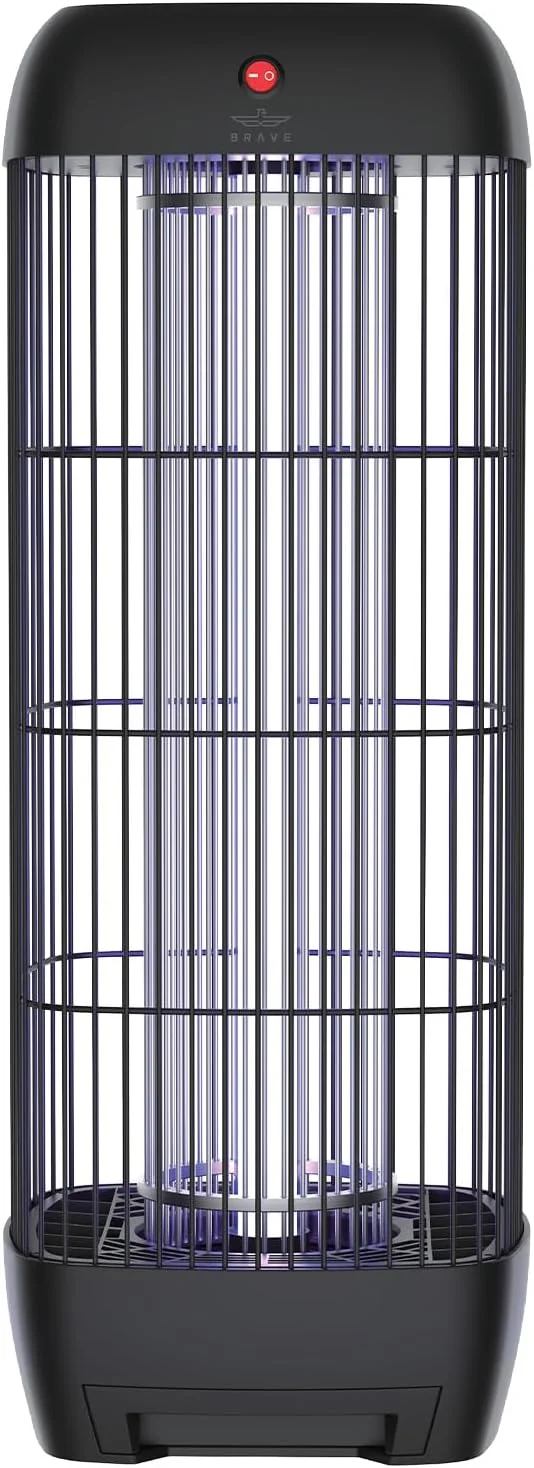 دستگاه حشره کش برقی 15 واتی BRAVE - دستگاه قدرتمند از بین برنده پشه در فضای داخلی و خارجی با نور UV+LED برای پاسیو، بالکن، رستوران یا اتاق خواب - کنترل حشرات بدون مواد شیمیایی - مشکی