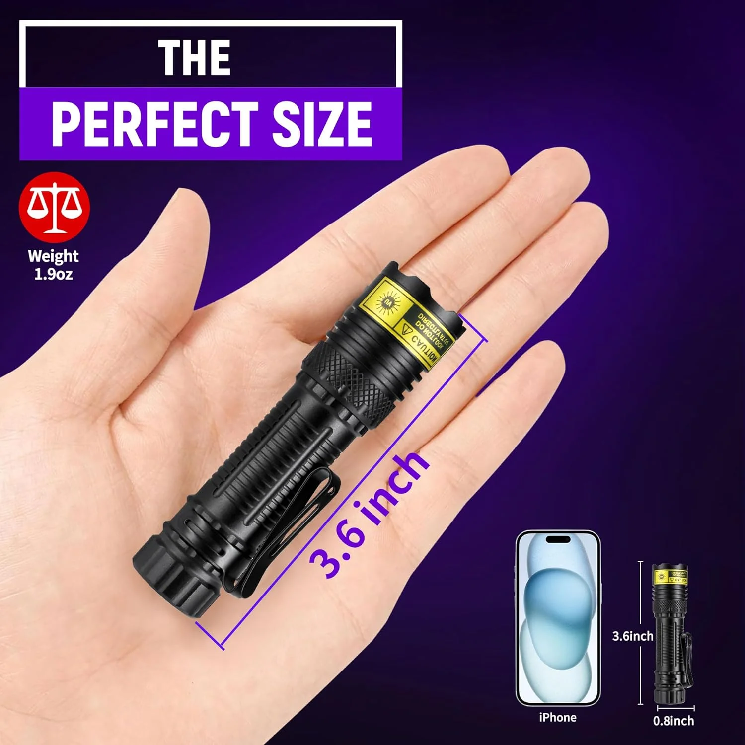 چراغ قوه فرابنفش دارکدان 365 و 395 نانومتر، چراغ قوه کوچک USB قابل شارژ، چراغ قوه LED فرابنفش، لامپ وودز، آشکارساز قابل حمل فلورسنت قدرتمند برای لکه های ادرار حیوانات خانگی، عقرب ها، پخت رزین