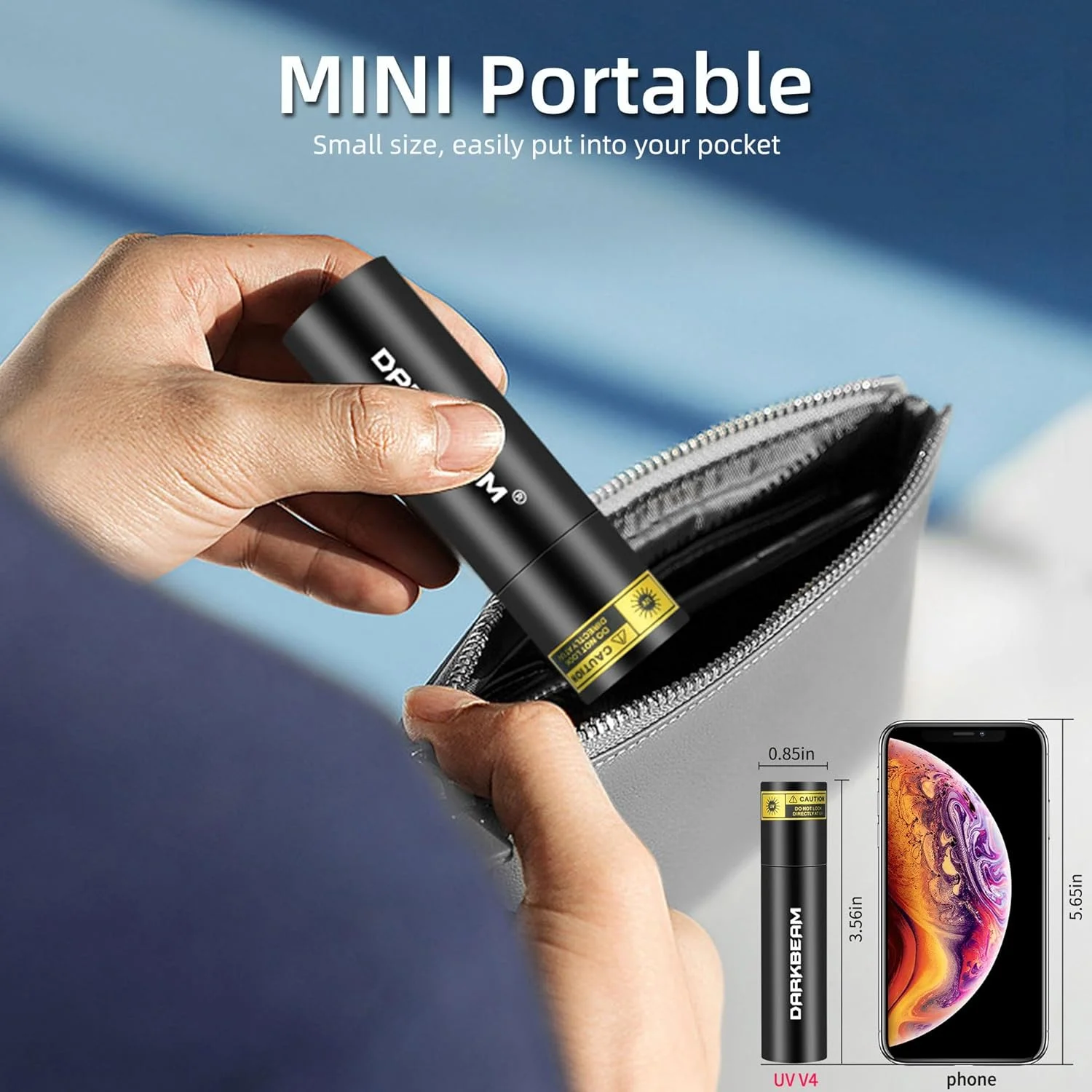 چراغ قوه فرابنفش DARKBEAM 365 نانومتر، چراغ وود قابل حمل و شارژ USB، چراغ LED فرابنفش مینی، ردیاب ادرار حیوانات خانگی، لکه ها، شیشه اورانیوم، پول، کهربا 370 نانومتر، بسته 2 عددی چراغ قوه فرابنفش DARKBEAM 365 نانومتر، چراغ وود قابل حمل و شارژ USB، چراغ LED فرابنفش مینی، ردیاب ادرار حیوانات خانگی، لکه ها، شیشه اورانیوم، پول، کهربا 370 نانومتر، بسته 2 عددی