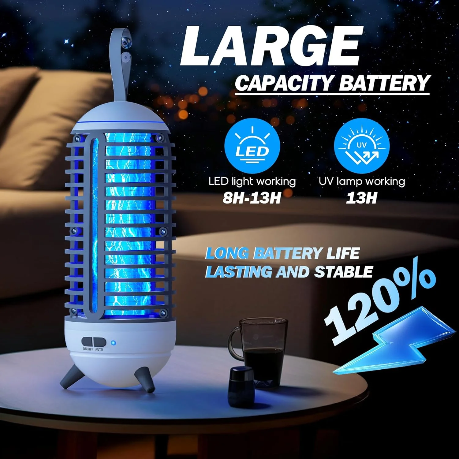 چراغ ضد پشه برقی، چراغ LED UV 2 در 1، 1400 ولت، قابل شارژ USB برای دفتر، اتاق خواب، آشپزخانه در فضای داخلی و خارجی چراغ ضد پشه برقی، چراغ LED UV 2 در 1، 1400 ولت، قابل شارژ USB برای دفتر، اتاق خواب، آشپزخانه در فضای داخلی و خارجی