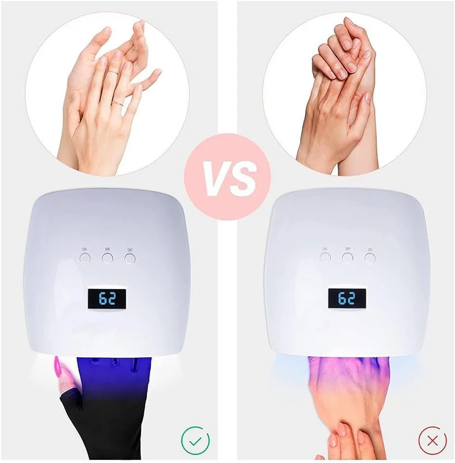 دستکش ضد اشعه ماوراء بنفش برای دستگاه لاک ژل، دستکش محافظ حرفه ای در برابر اشعه ماوراء بنفش برای مانیکور، دستکش بدون انگشت برای محافظت از دست ها در برابر نور ماوراء بنفش ناخن (بژ) دستکش ضد اشعه ماوراء بنفش برای دستگاه لاک ژل، دستکش محافظ حرفه ای در برابر اشعه ماوراء بنفش برای مانیکور، دستکش بدون انگشت برای محافظت از دست ها در برابر نور ماوراء بنفش ناخن (بژ)