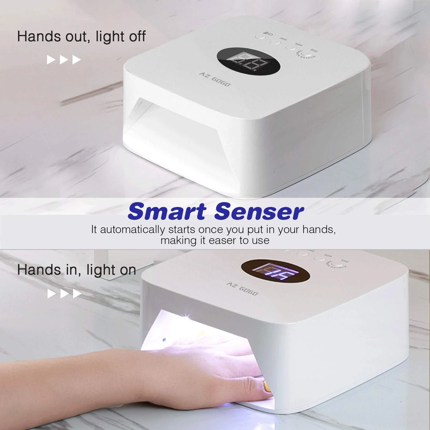 دستگاه خشک کن لاک ناخن LED بی سیم، لامپ UV قابل شارژ برای لاک ژل، سفید، نمایشگر دیجیتال، دستگاه سالنی قابل حمل برای استفاده در منزل دستگاه خشک کن لاک ناخن LED بی سیم، لامپ UV قابل شارژ برای لاک ژل، سفید، نمایشگر دیجیتال، دستگاه سالنی قابل حمل برای استفاده در منزل