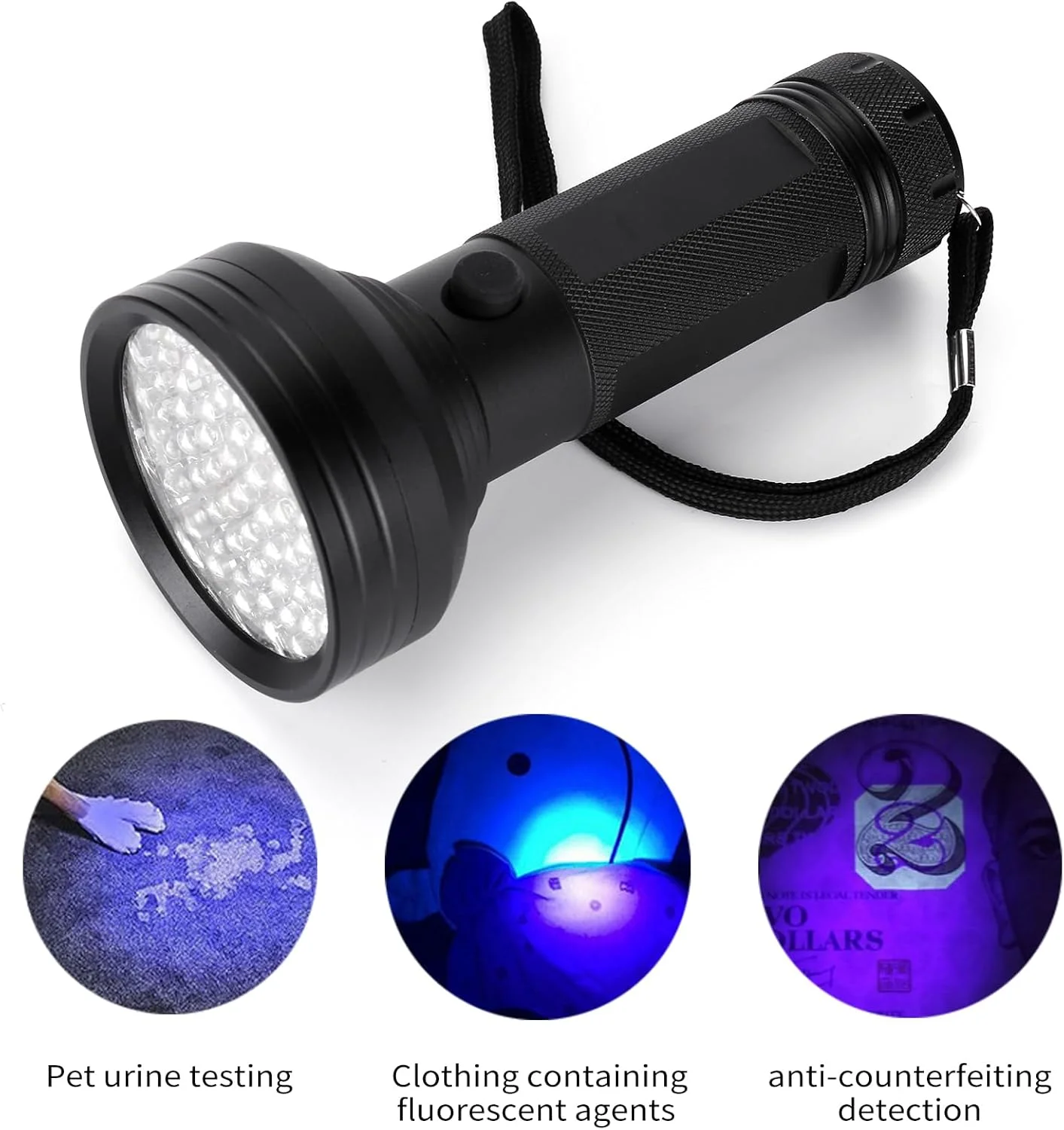 چراغ قوه فرابنفش Eacam - چراغ فرابنفش Eacam با 68 LED و طول موج 395 نانومتر، چراغ قوه کوچک قابل حمل برای تشخیص ادرار سگ/گربه، لکه های خشک چراغ قوه فرابنفش Eacam - چراغ فرابنفش Eacam با 68 LED و طول موج 395 نانومتر، چراغ قوه کوچک قابل حمل برای تشخیص ادرار سگ/گربه، لکه های خشک