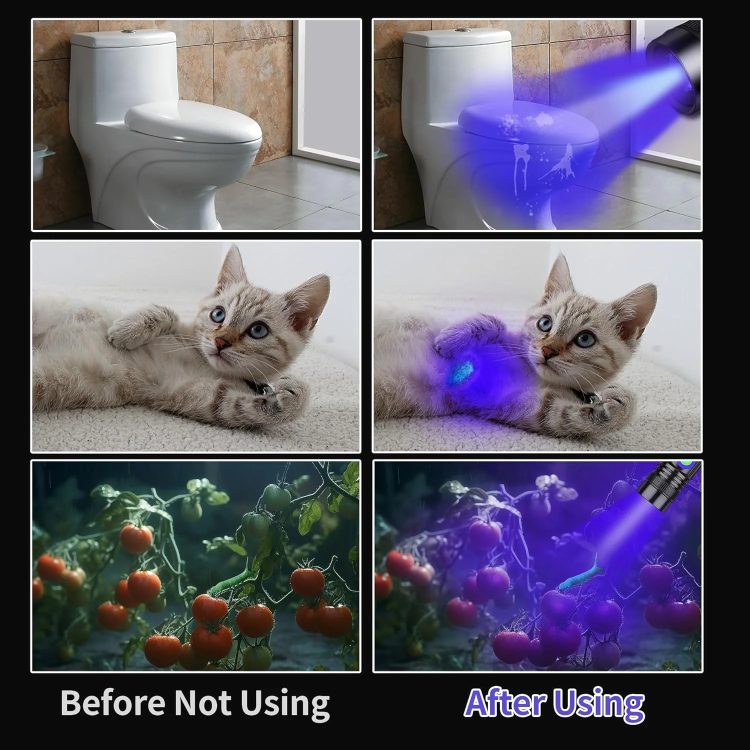 چراغ قوه فرابنفش UV قابل شارژ USB 365 نانومتری مینی، چراغ قوه دستی قابل حمل LED قدرتمند فرابنفش، فوکوس قابل تنظیم برای خشک کردن رزین، تشخیص ادرار حیوانات خانگی چراغ قوه فرابنفش UV قابل شارژ USB 365 نانومتری مینی، چراغ قوه دستی قابل حمل LED قدرتمند فرابنفش، فوکوس قابل تنظیم برای خشک کردن رزین، تشخیص ادرار حیوانات خانگی