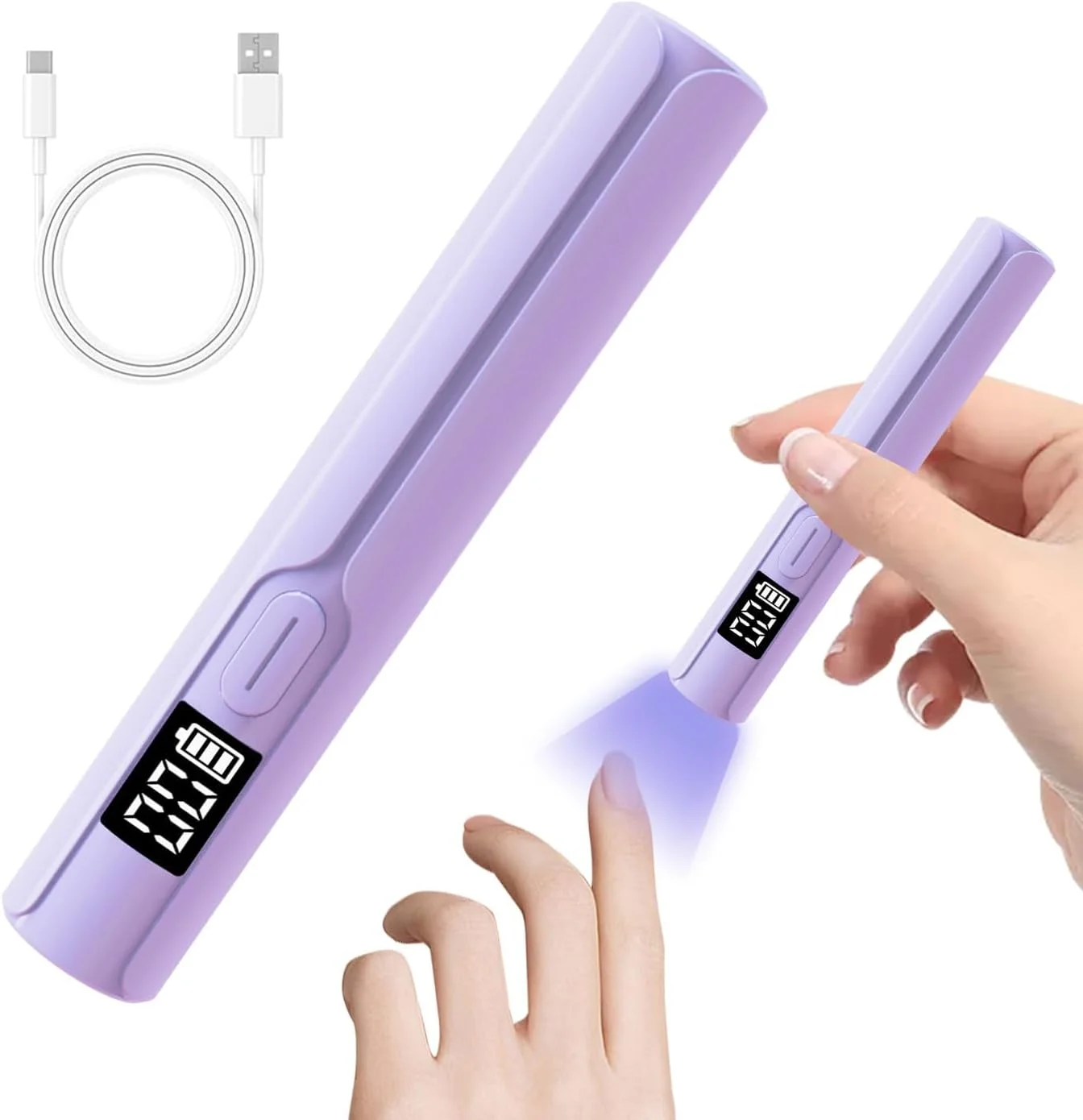 چراغ LED ناخن مینی قابل حمل Excefore - خشک کن ناخن ژلی دستی، شارژی با 2 تایمر و صفحه نمایش LED چراغ LED ناخن مینی قابل حمل Excefore - خشک کن ناخن ژلی دستی، شارژی با 2 تایمر و صفحه نمایش LED