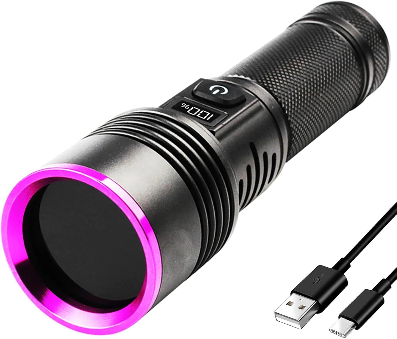 چراغ قوه UV 30 وات، 7000 میلی آمپر ساعت، نور UV 365 نانومتری پرقدرت، چراغ قوه نور سیاه LED چهار هسته ای قابل شارژ USB برای ادرار سگ و گربه، لکه های خشک، نشت AC، شیشه اورانیوم، حشرات چراغ قوه UV 30 وات، 7000 میلی آمپر ساعت، نور UV 365 نانومتری پرقدرت، چراغ قوه نور سیاه LED چهار هسته ای قابل شارژ USB برای ادرار سگ و گربه، لکه های خشک، نشت AC، شیشه اورانیوم، حشرات