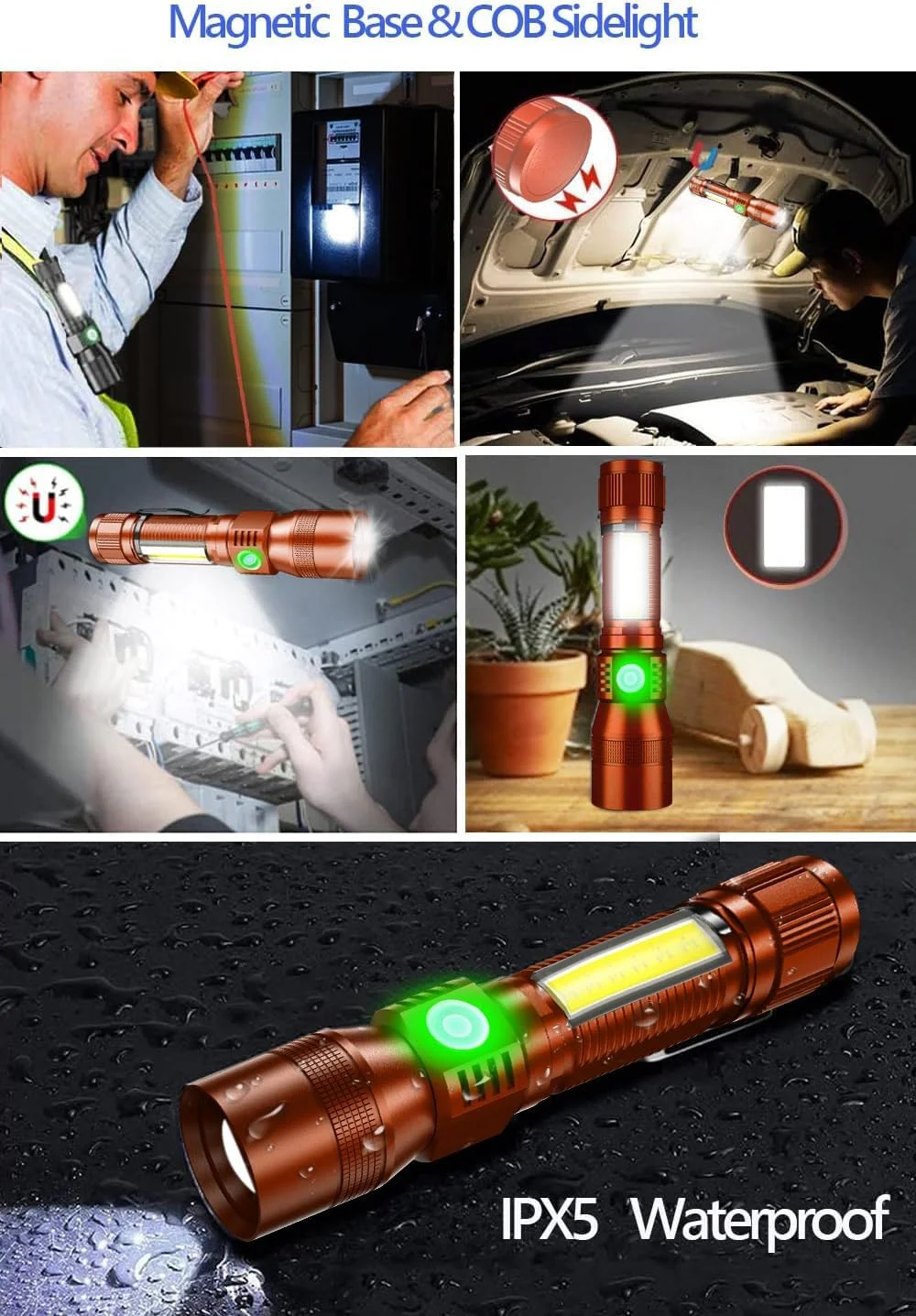 چراغ قوه فرابنفش مشکی شارژی، چراغ قوه تاکتیکی فوق العاده روشن 3 در 1 LED فرابنفش مشکی و نور قرمز، 1500 لومن 7 حالت، زومشدنی، چراغ قوه جیبی ضد آب برای تشخیص لکه حیوانات خانگی، کمپینگ چراغ قوه فرابنفش مشکی شارژی، چراغ قوه تاکتیکی فوق العاده روشن 3 در 1 LED فرابنفش مشکی و نور قرمز، 1500 لومن 7 حالت، زومشدنی، چراغ قوه جیبی ضد آب برای تشخیص لکه حیوانات خانگی، کمپینگ