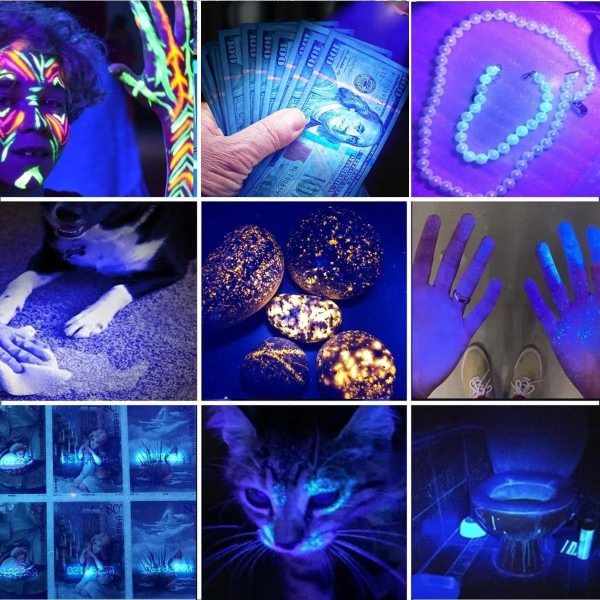 چراغ قوه UV مدل SV103 با طول موج 395 نانومتر، چراغ سیاه قابل شارژ USB-C به همراه باتری، لامپ فرابنفش برای خشک کردن رزین، تشخیص ادرار حیوانات خانگی، عقرب ها، ماهیگیری، مواد معدنی، و تشخیص پول چراغ قوه UV مدل SV103 با طول موج 395 نانومتر، چراغ سیاه قابل شارژ USB-C به همراه باتری، لامپ فرابنفش برای خشک کردن رزین، تشخیص ادرار حیوانات خانگی، عقرب ها، ماهیگیری، مواد معدنی، و تشخیص پول