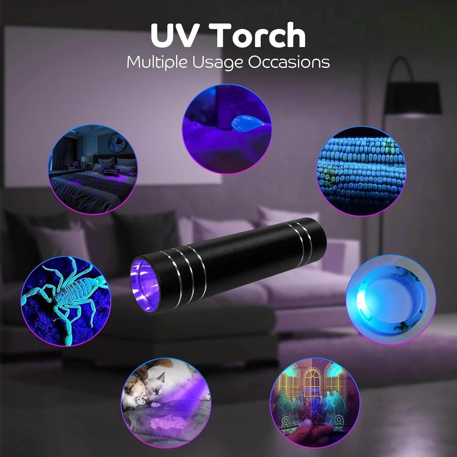 چراغ قوه UV LED هاتوئراک 395 نانومتری، چراغ قوه مشکی، چراغ قوه UV LED قابل شارژ USB برای ادرار حیوانات خانگی، لکه، فلورسنت، تشخیص نشت، پخت رزین چراغ قوه UV LED هاتوئراک 395 نانومتری، چراغ قوه مشکی، چراغ قوه UV LED قابل شارژ USB برای ادرار حیوانات خانگی، لکه، فلورسنت، تشخیص نشت، پخت رزین