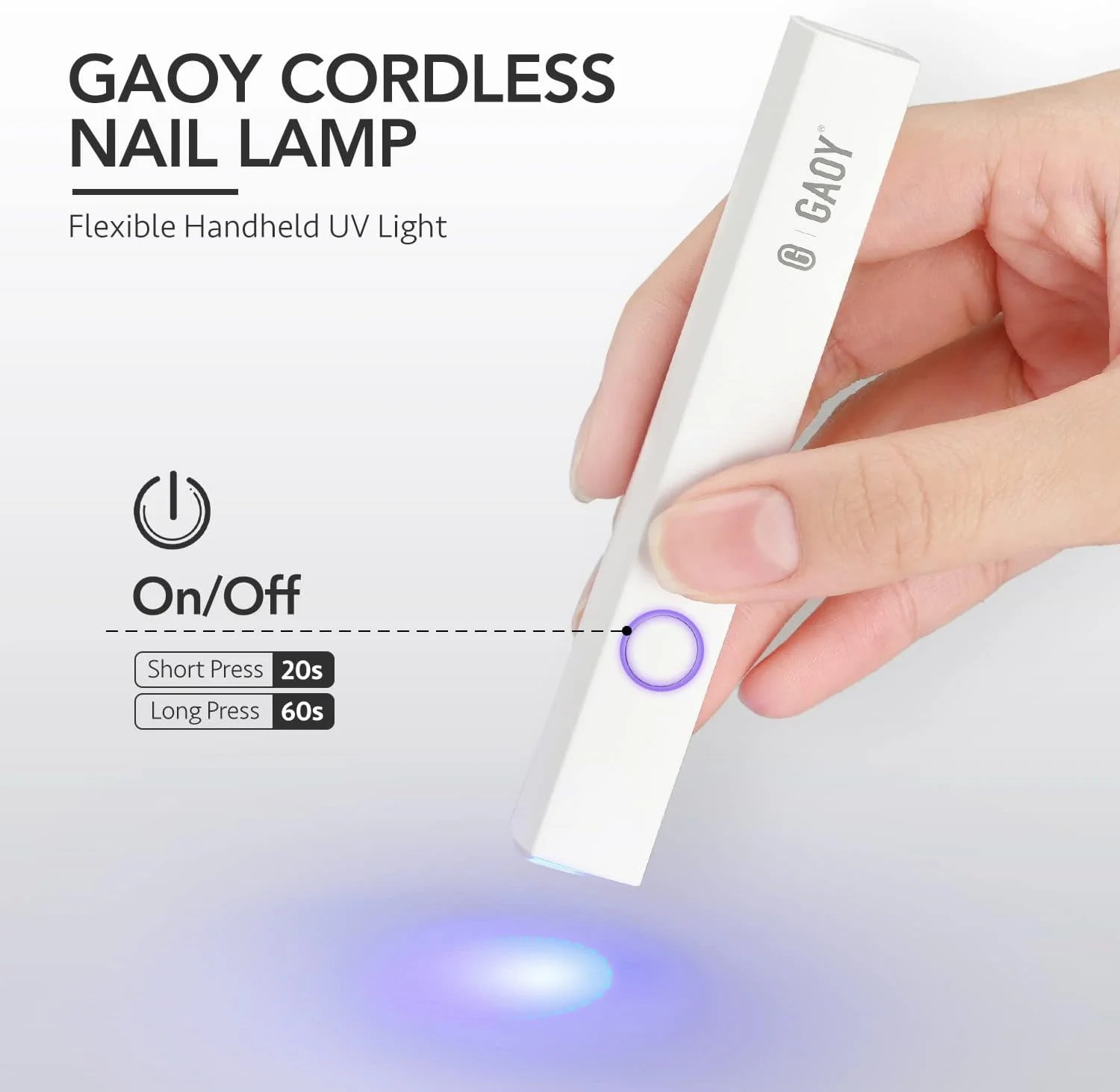 چراغ UV دستی GAOY برای ناخن های ژلی، مینی چراغ ناخن، قابل حمل بی سیم شارژی، خشک کننده سریع چراغ UV دستی GAOY برای ناخن های ژلی، مینی چراغ ناخن، قابل حمل بی سیم شارژی، خشک کننده سریع